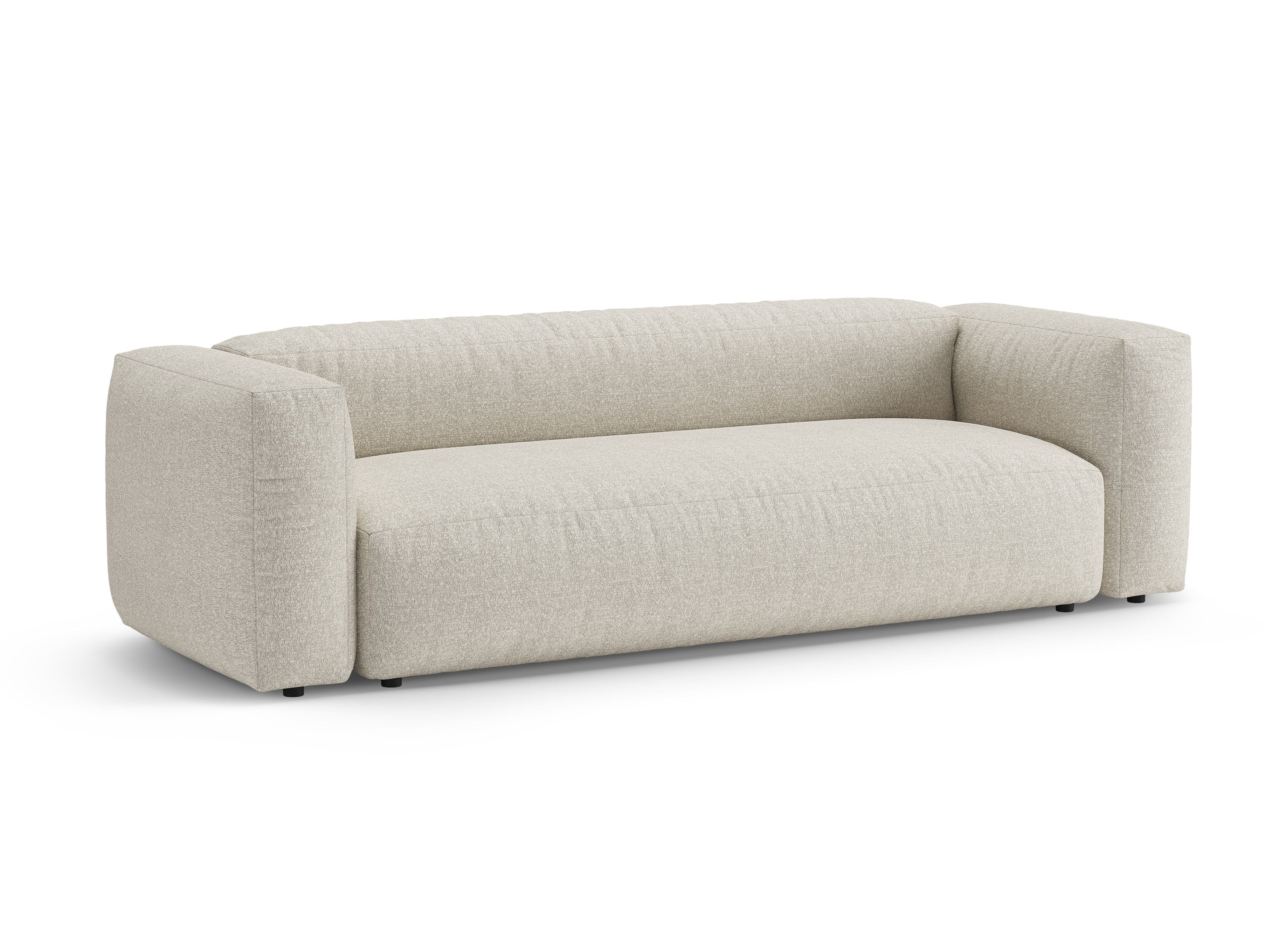 3-Seater Sofa with Sleeping Function MARTINA Beige Boucle