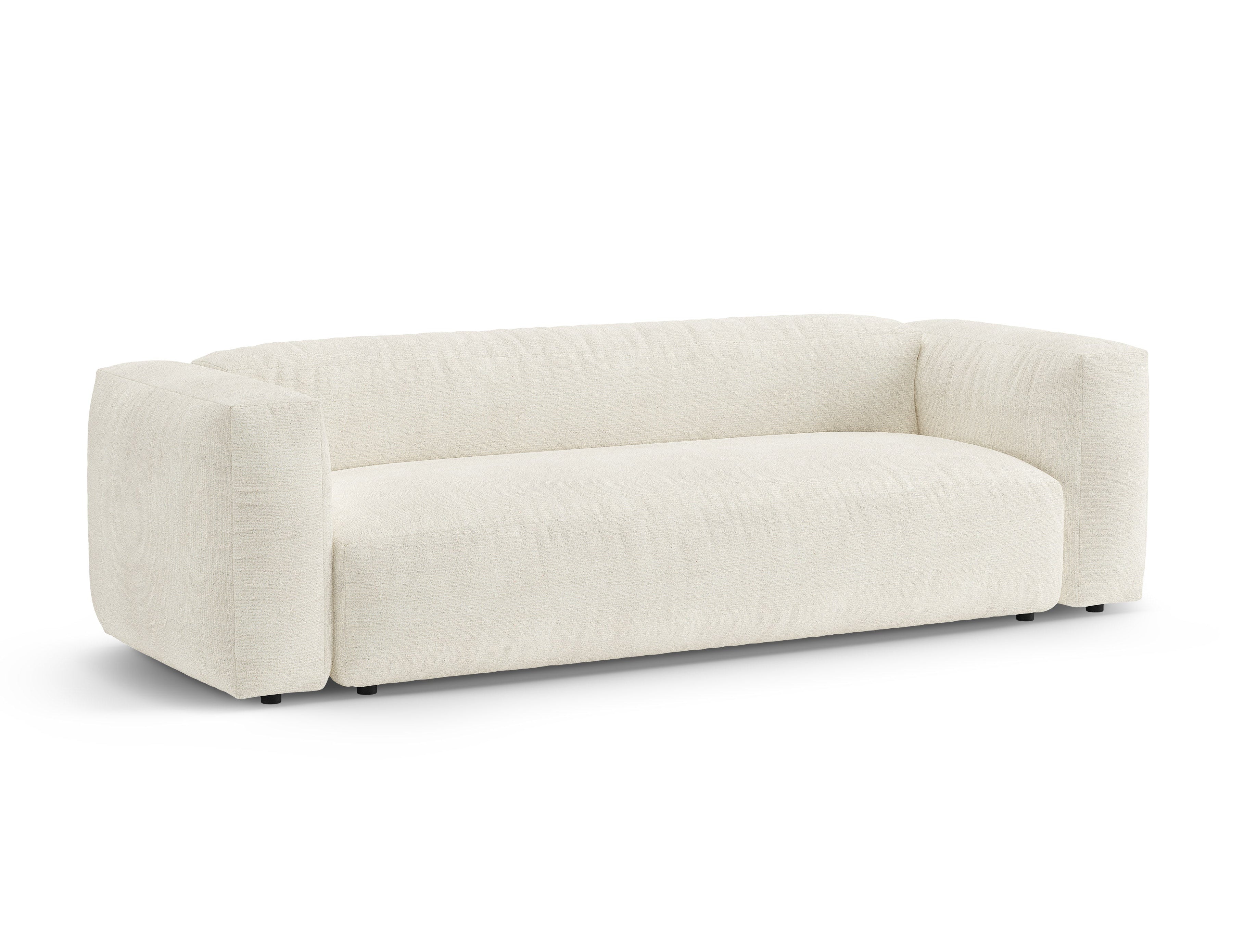 Sofa 3-osobowa z funkcją spania MARTINA kość słoniowa boucle – Micadoni
