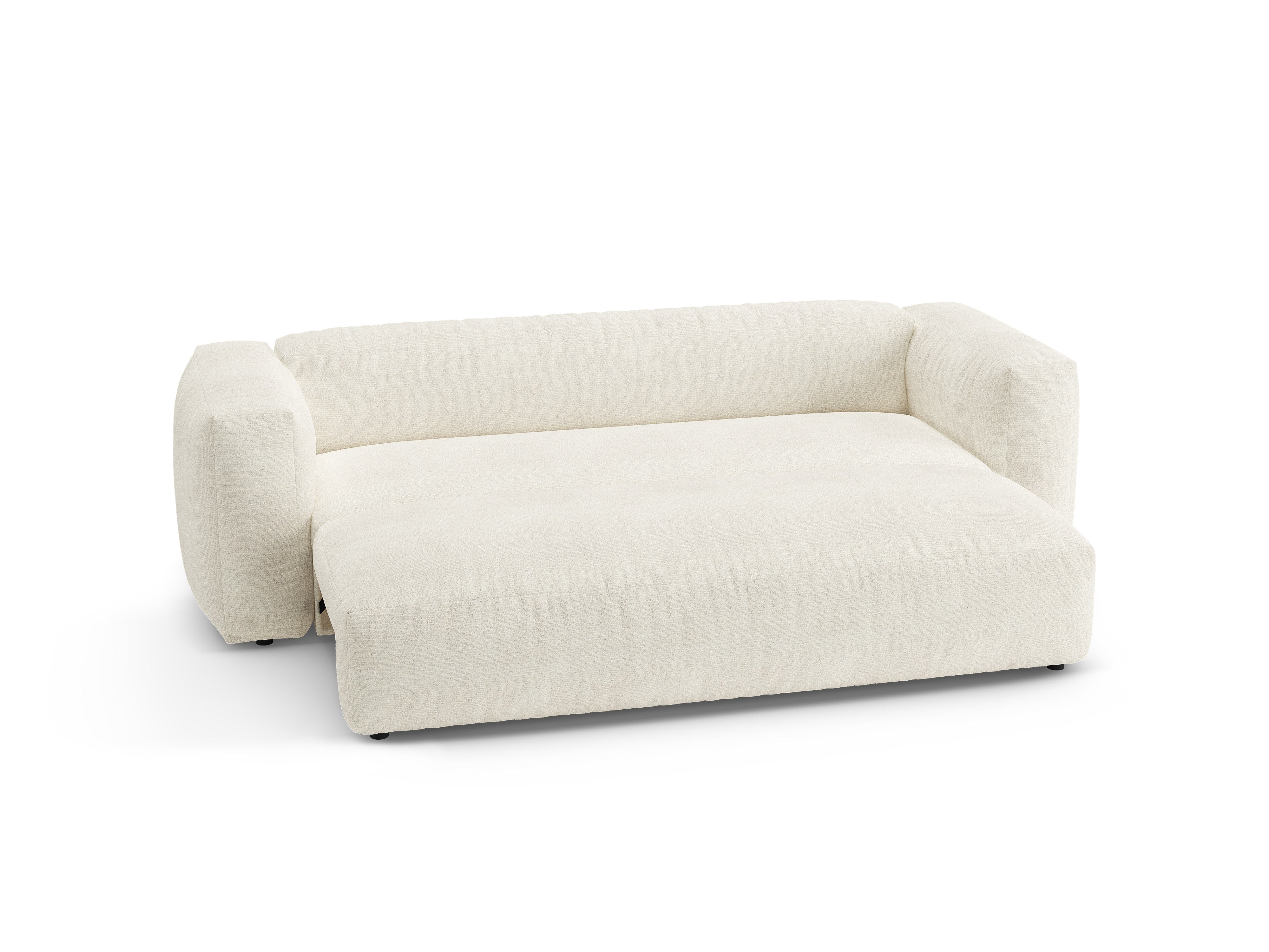 Sofa 3-osobowa z funkcją spania MARTINA kość słoniowa boucle – Micadoni