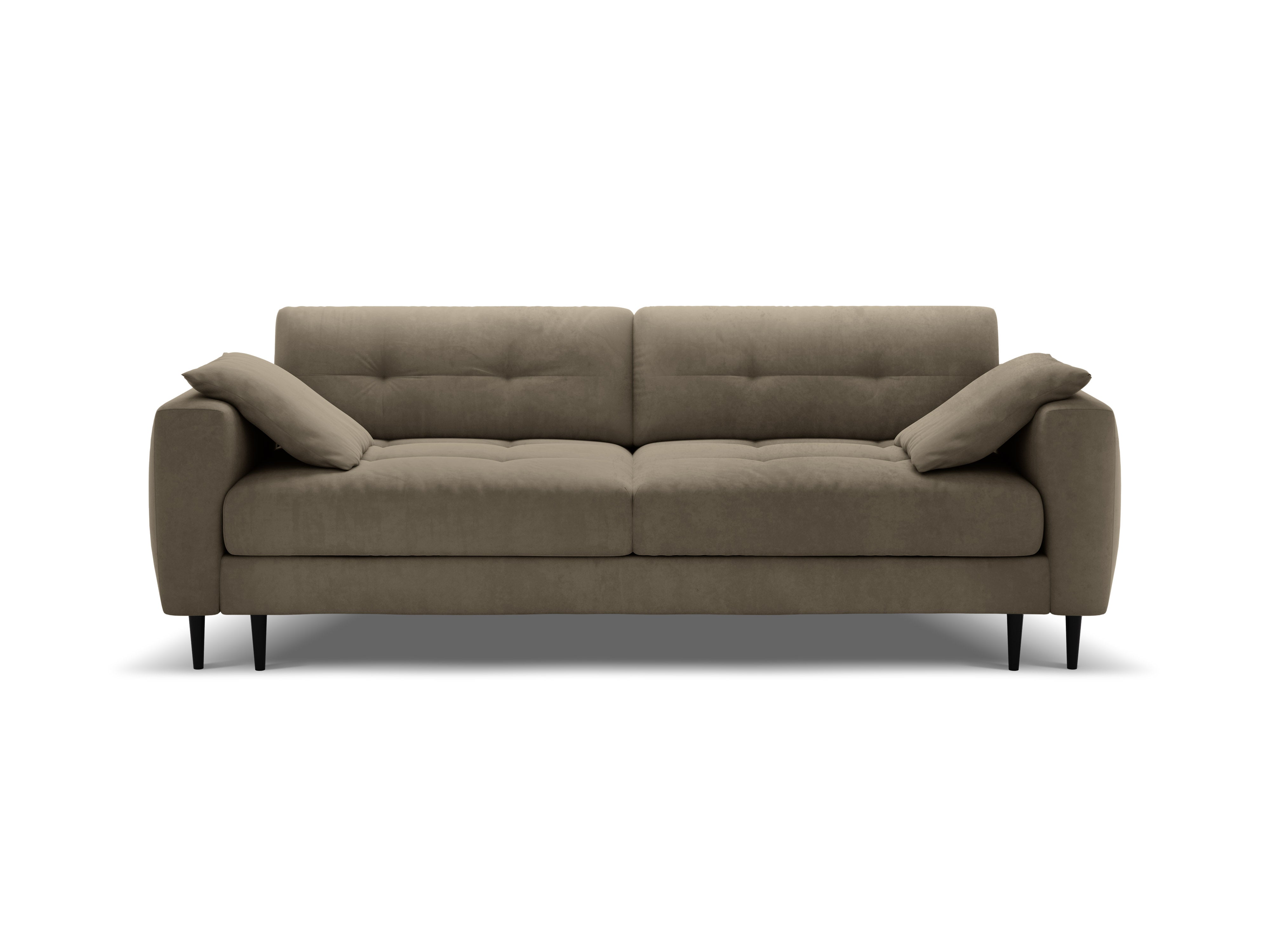 Sofa aus Samt für 3 Personen mit Schlaf-Funktion BEMY grau-braun