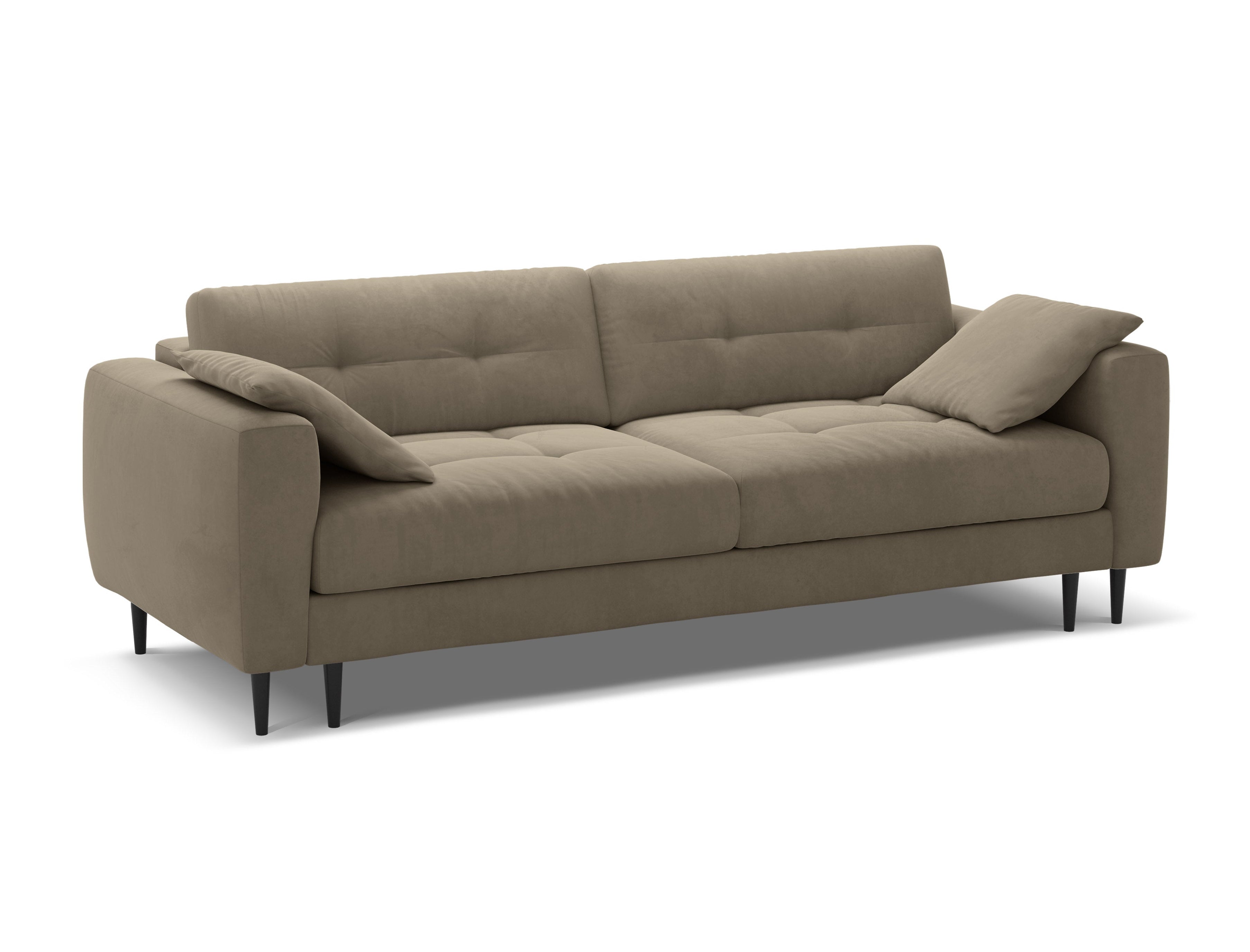 Sofa aus Samt für 3 Personen mit Schlaf-Funktion BEMY grau-braun