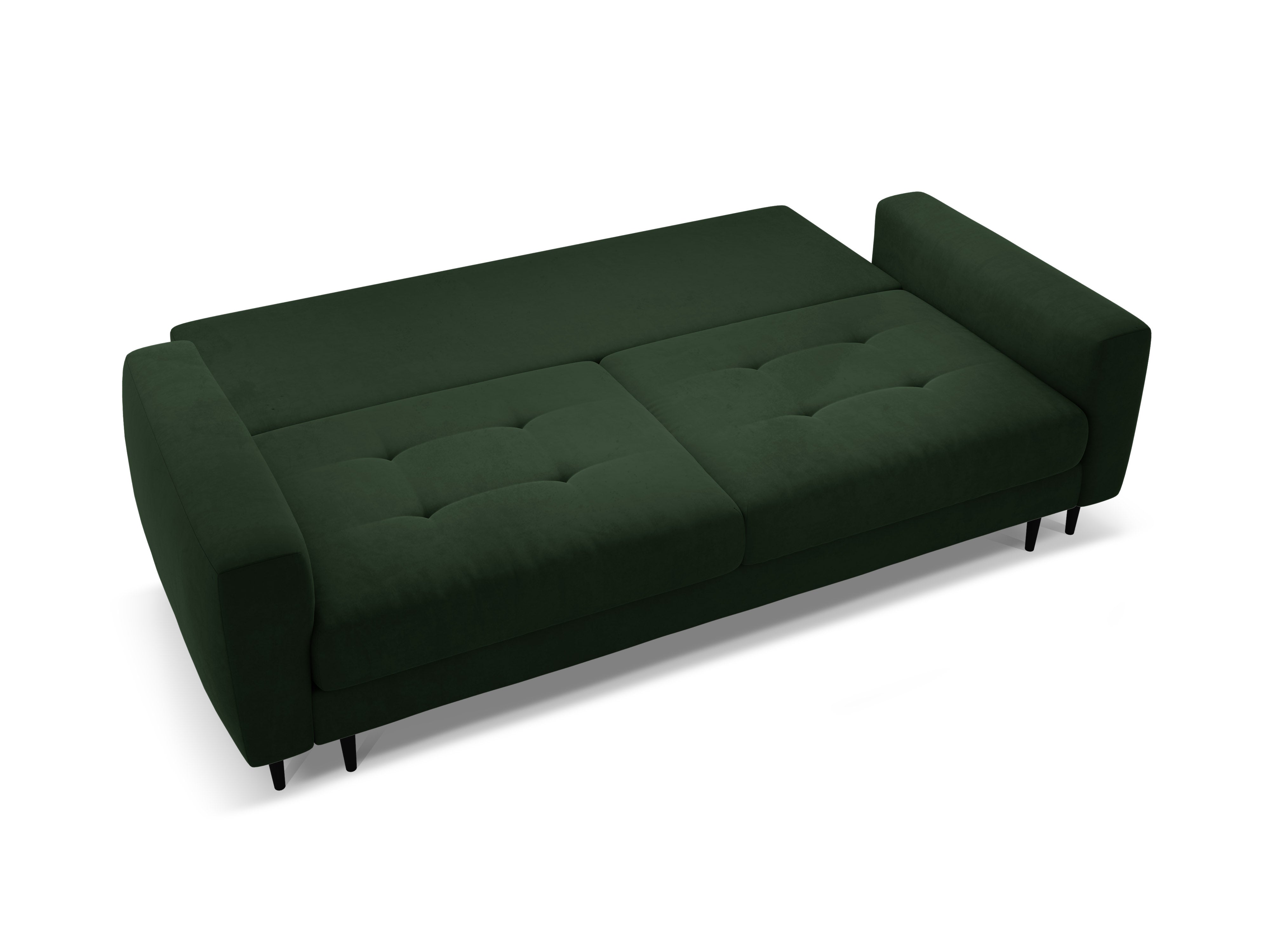 Velvet 3-Seater Sofa with Sleeping Function BEMY in Bottle Green