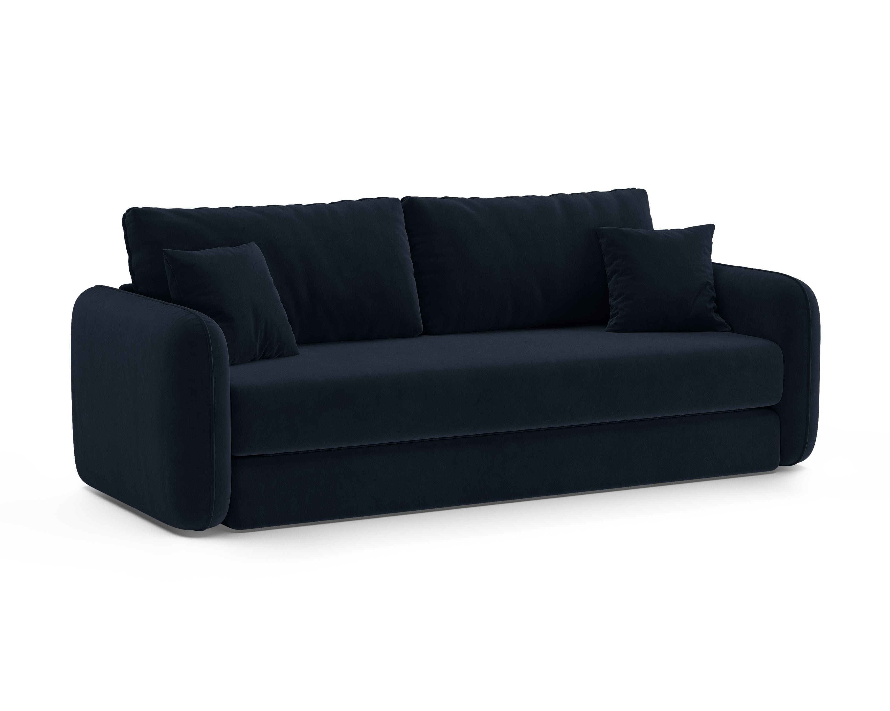 Sofa aksamitna 3-osobowa z funkcją spania DORMI królewski niebieski – Micadoni
