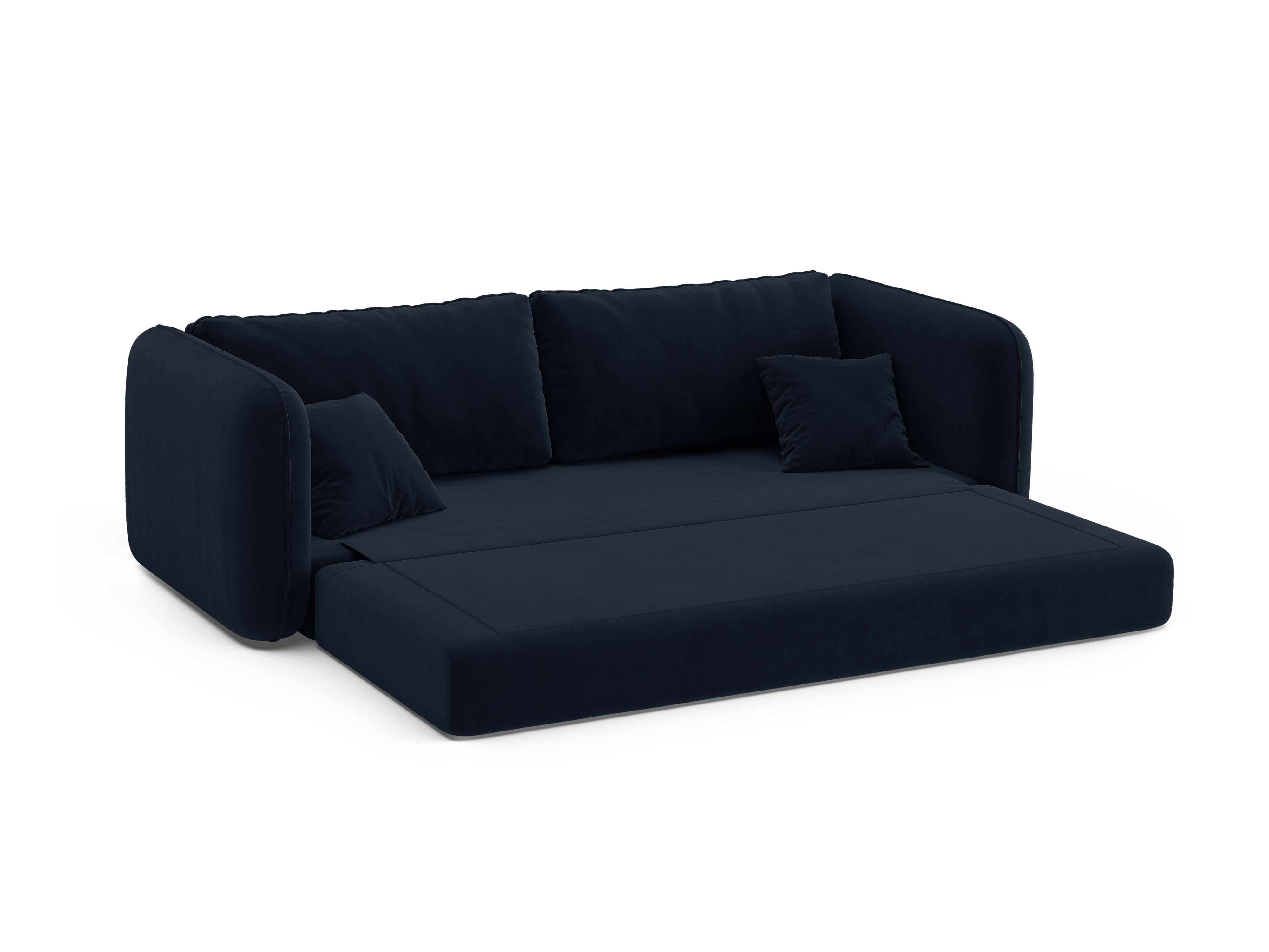 Sofa aksamitna 3-osobowa z funkcją spania DORMI królewski niebieski – Micadoni