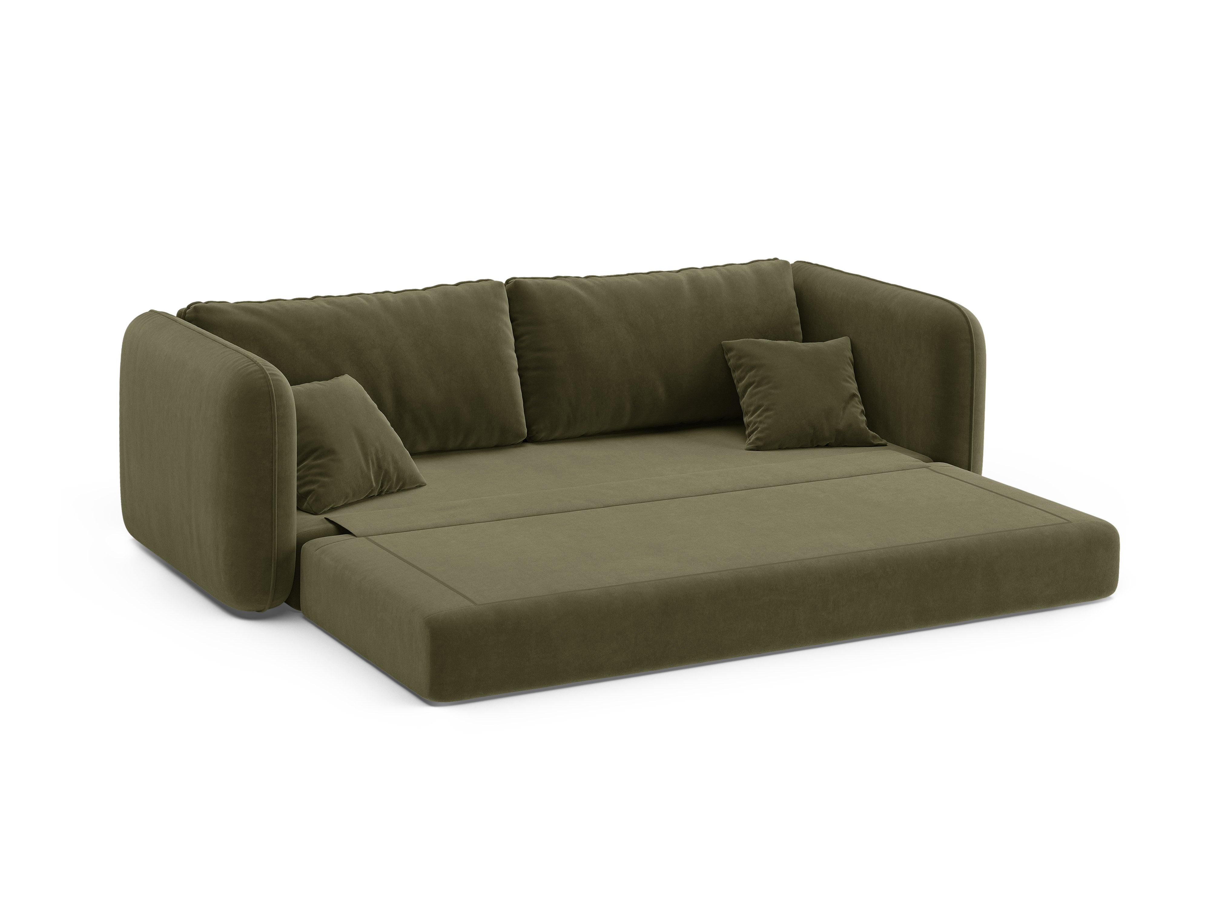 Velvet 3-Seater Sofa with Sleeping Function DORMI Green