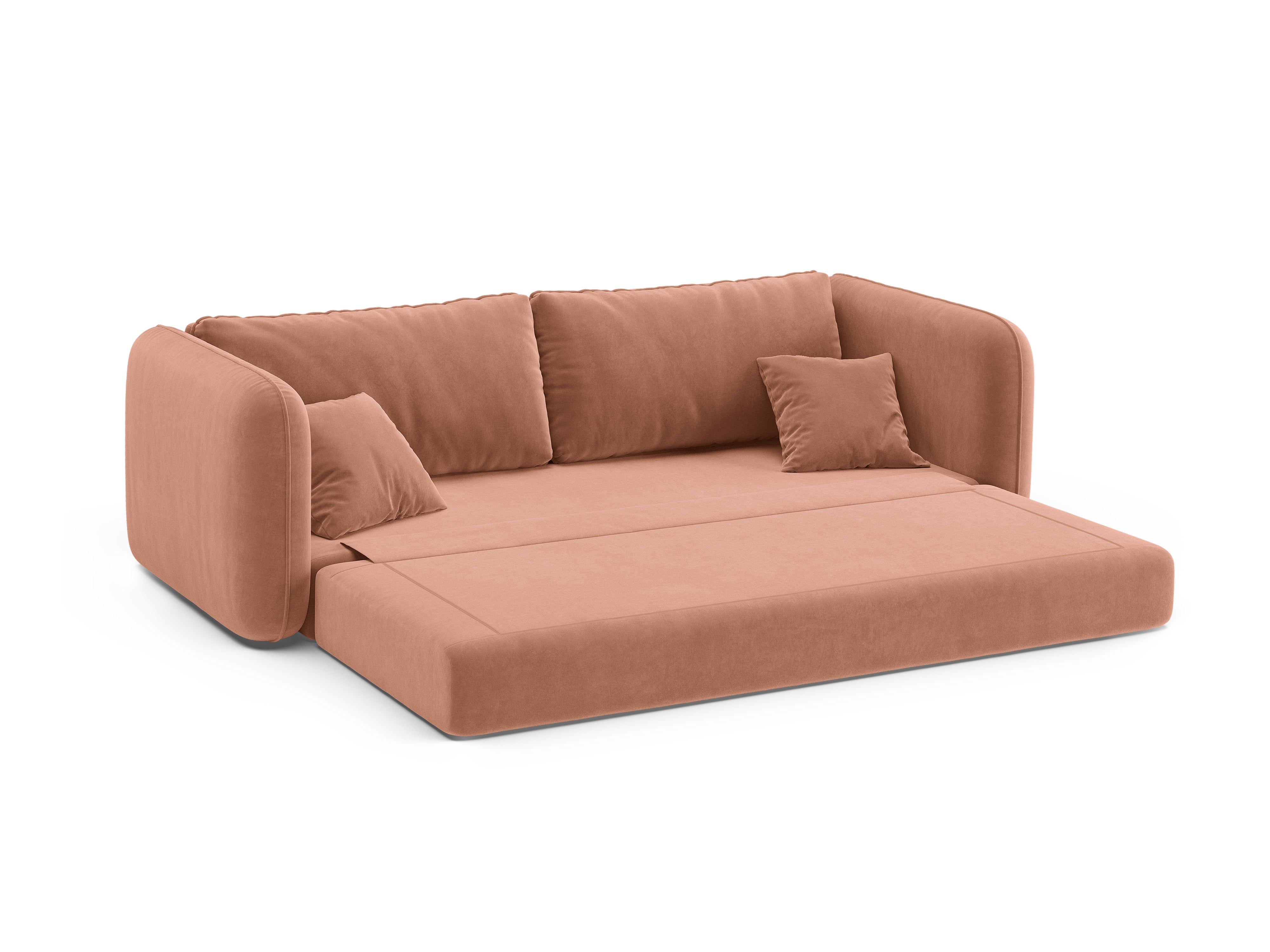Sofa aus Samt für 3 Personen mit Schlaf-Funktion DORMI rosa