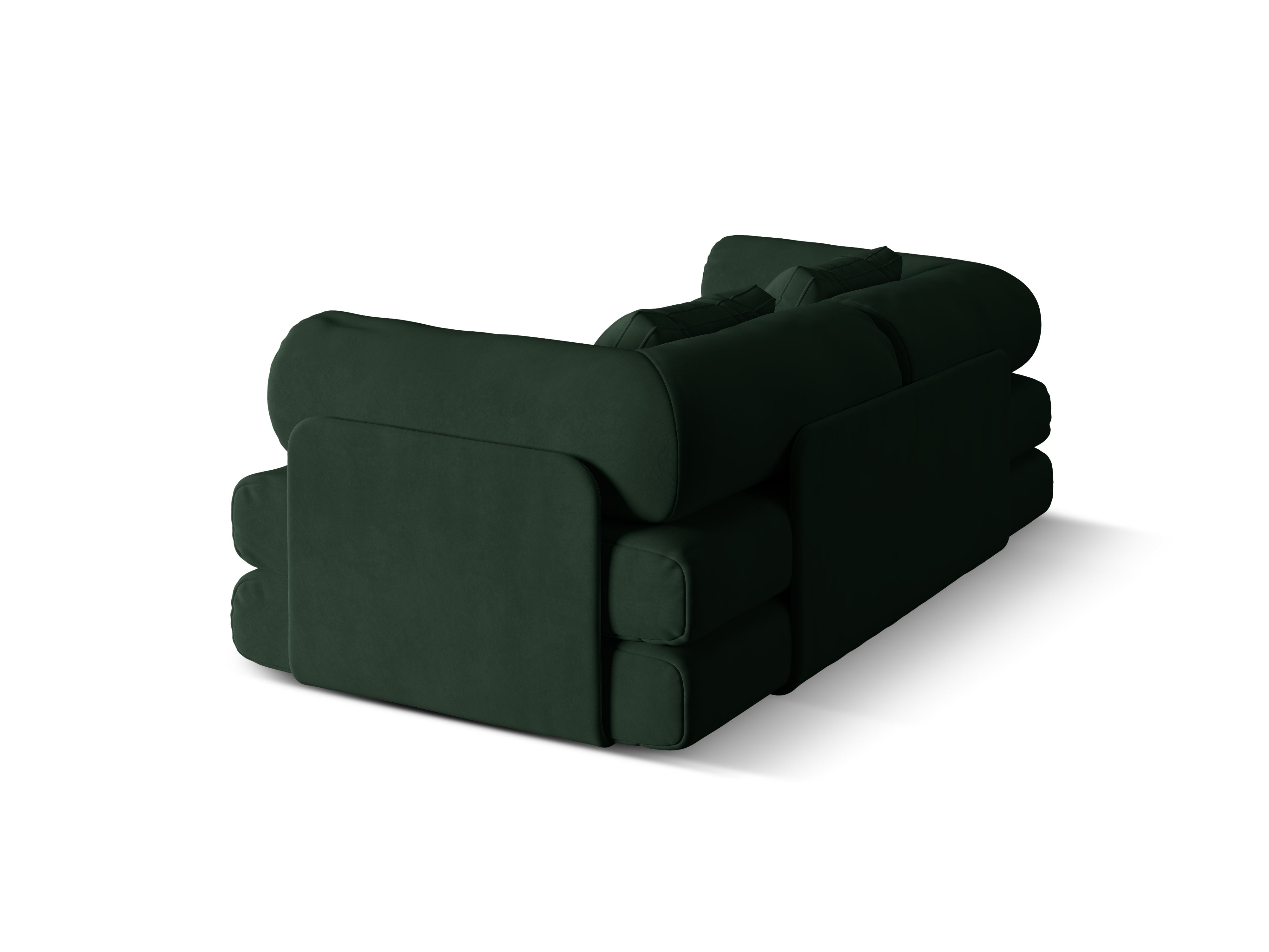 Dreamy Velvet 3-Seater Sofa with Sleeping Function in Bottle Green