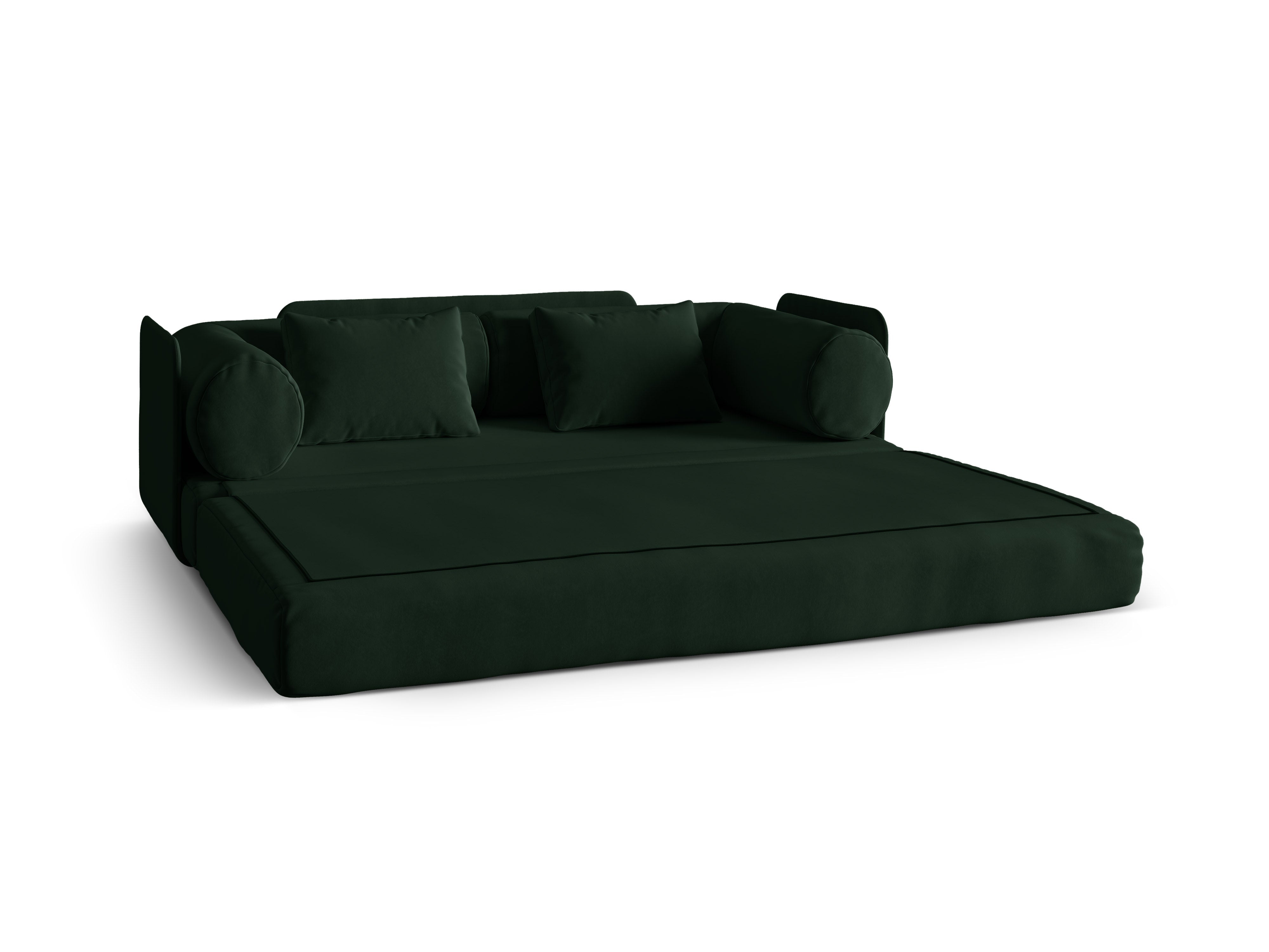 Dreamy Velvet 3-Seater Sofa with Sleeping Function in Bottle Green