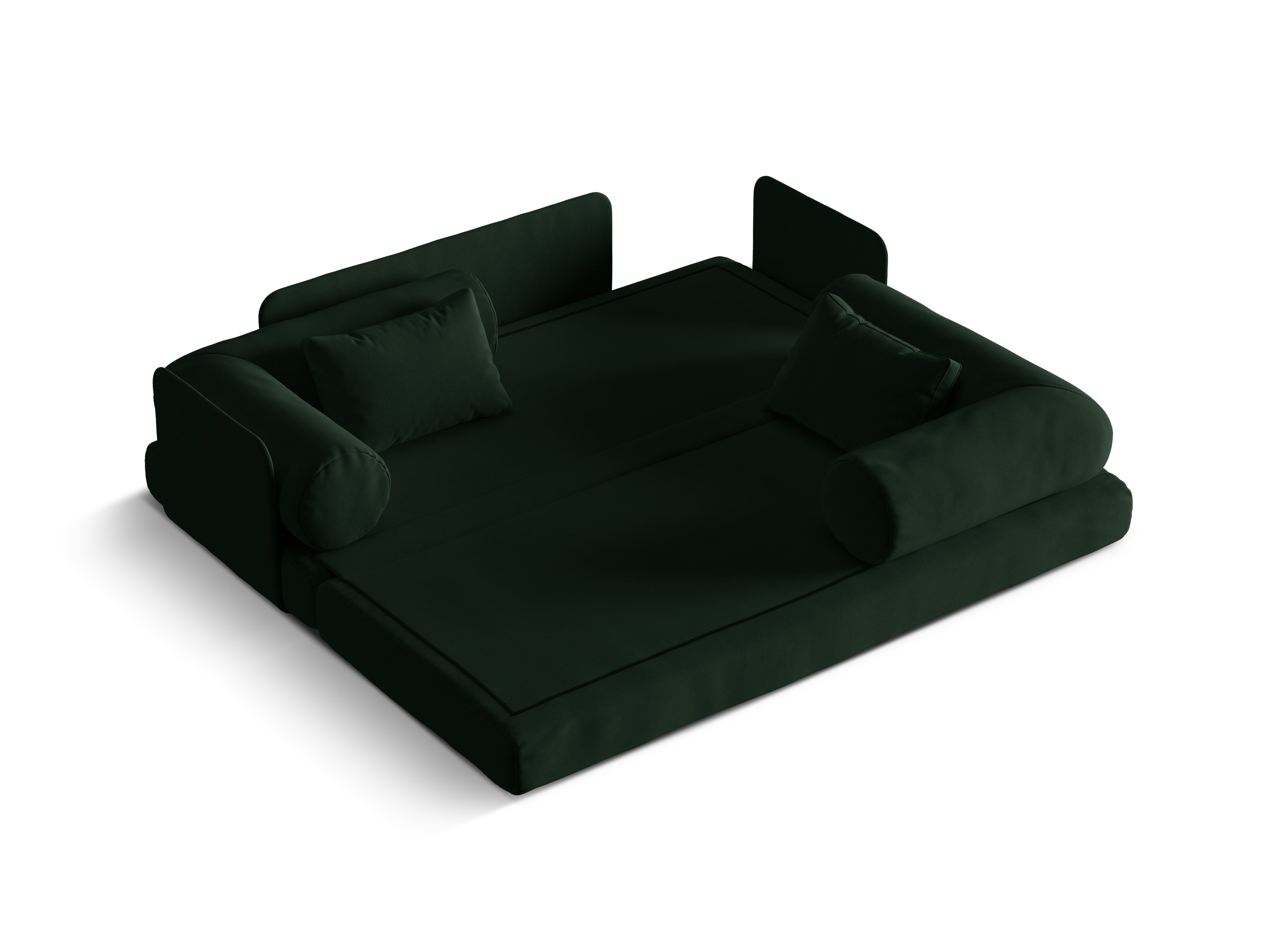 Dreamy Velvet 3-Seater Sofa with Sleeping Function in Bottle Green