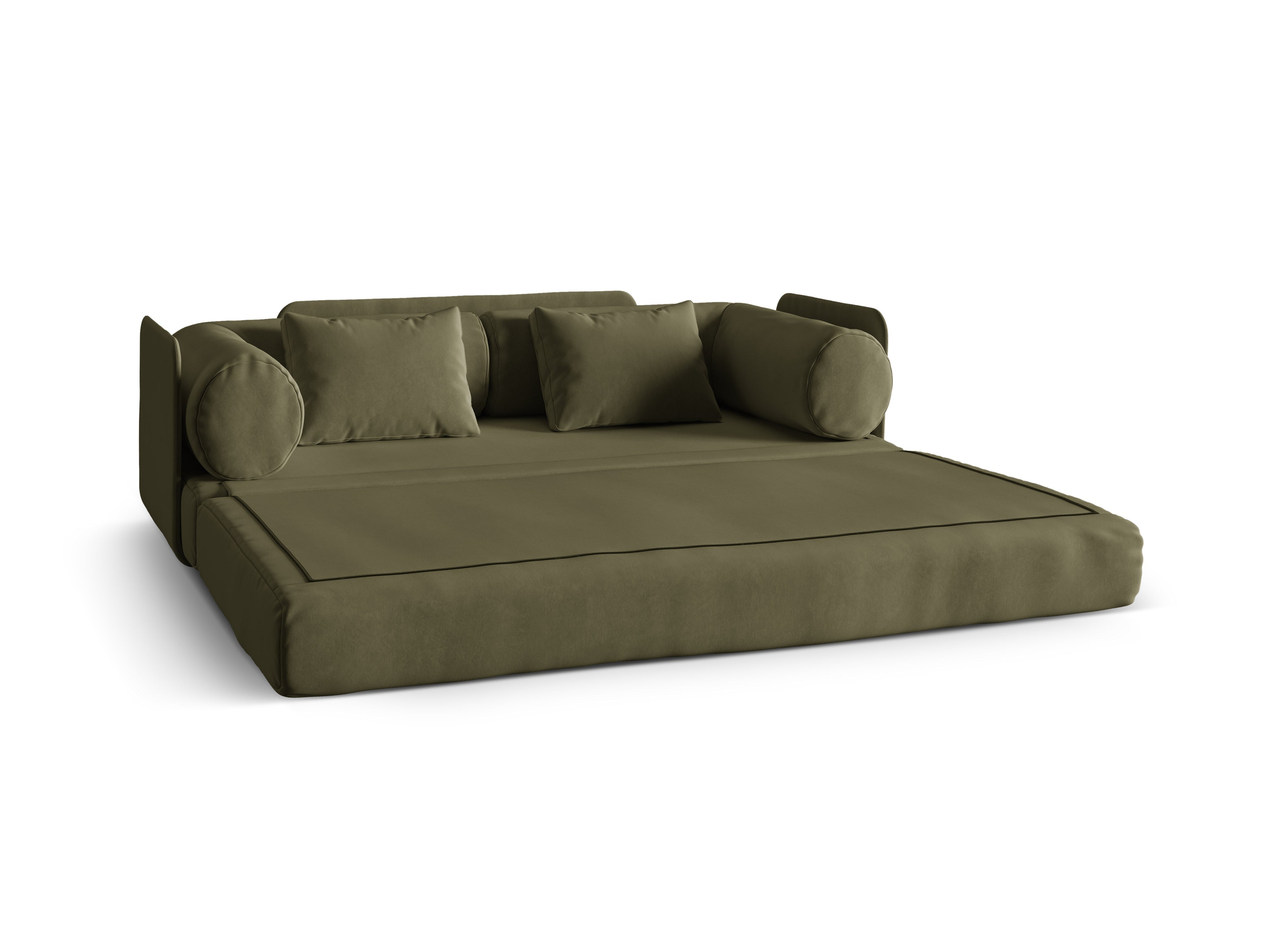Sofa aksamitna 3-osobowa z funkcją spania DREAMY zielony – Micadoni