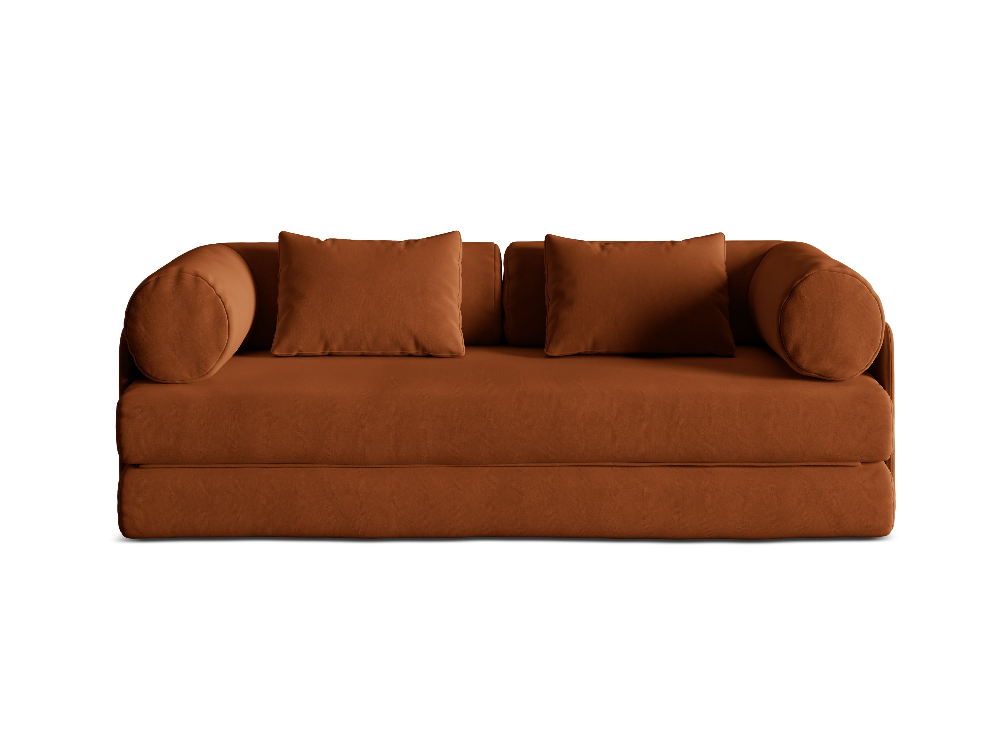 Sofa aus Samt für 3 Personen mit Schlaf-Funktion DREAMY terrakotta