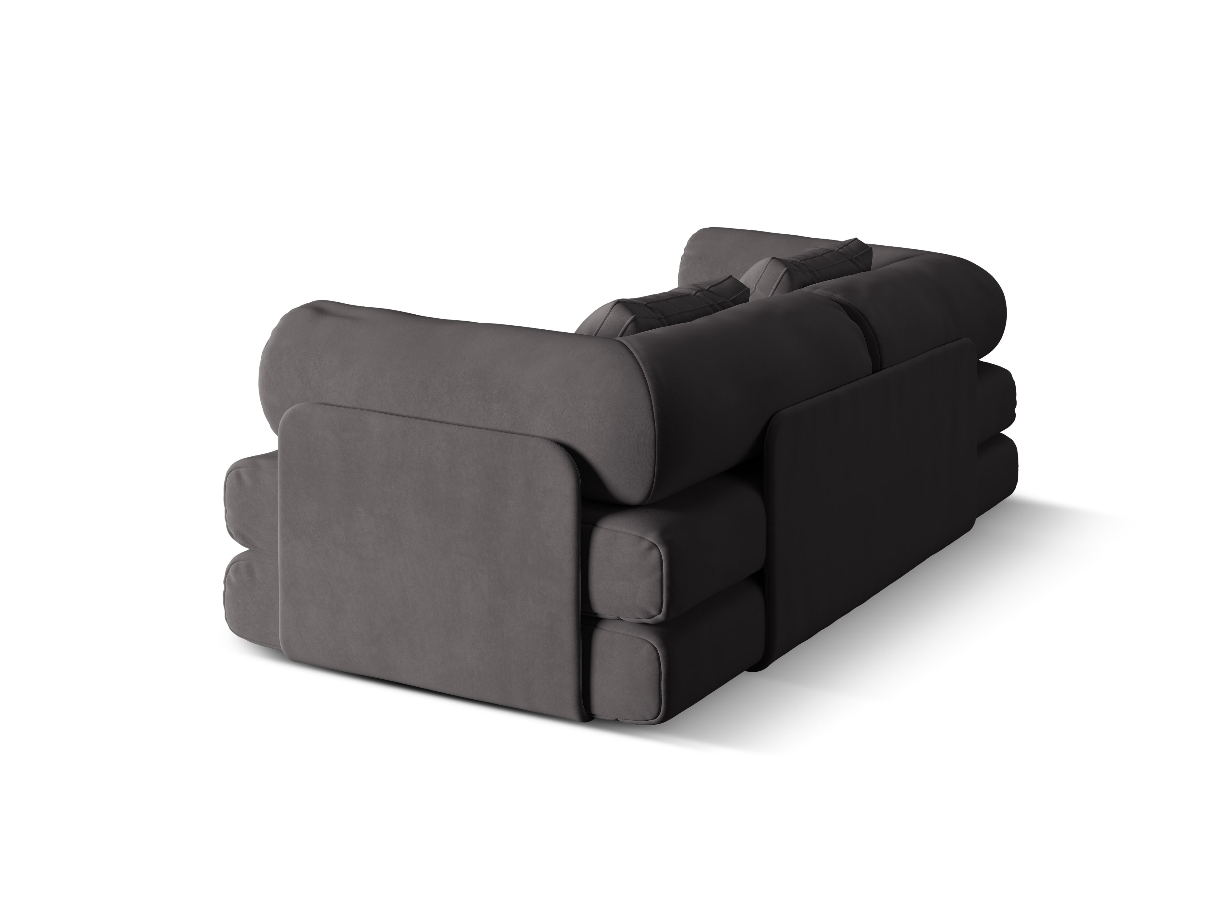 Dreamy Dark Gray Velvet 3-Seater Sofa with Sleeping Function
