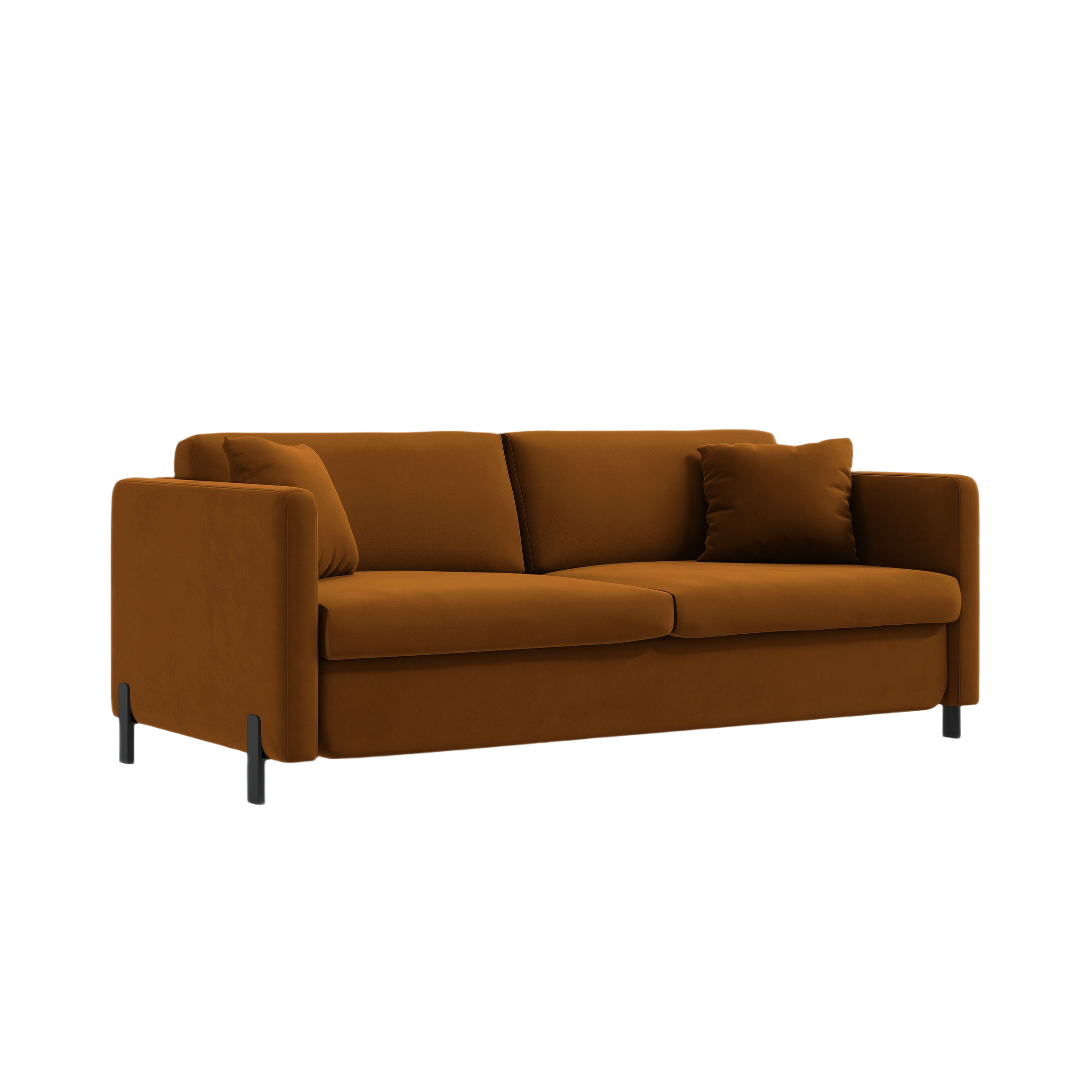 Sofa aus Samt für 3 Personen mit Schlaf-Funktion GLORIA braun