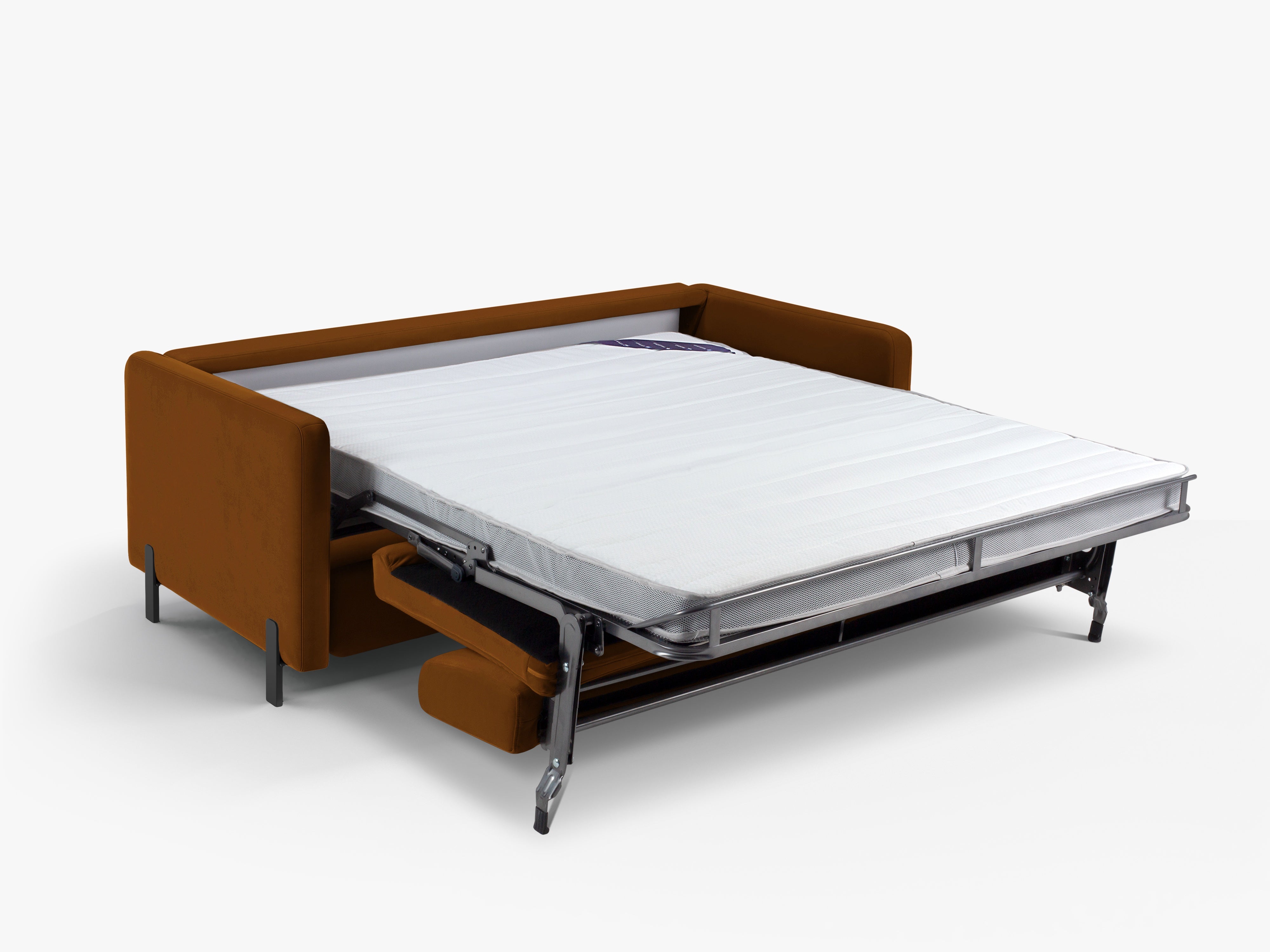Sofa aus Samt für 3 Personen mit Schlaf-Funktion GLORIA braun