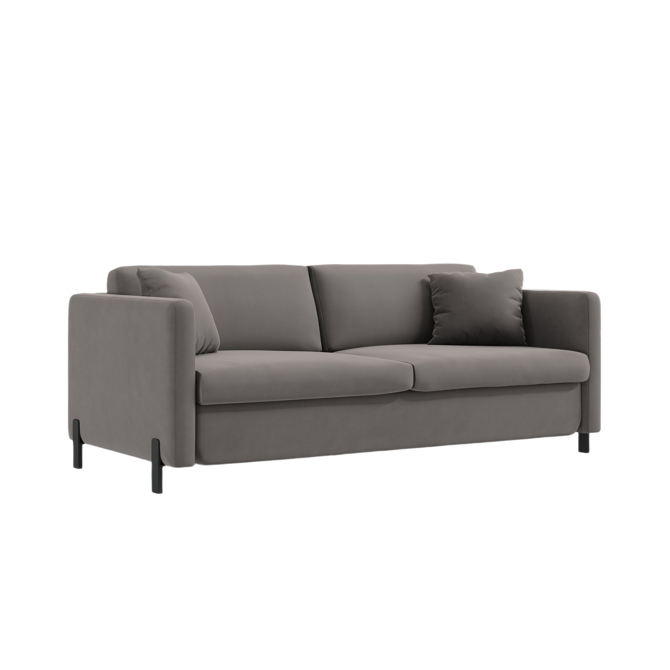 Sofa aus Samt 3-sitzig mit Schlaf-Funktion GLORIA grau