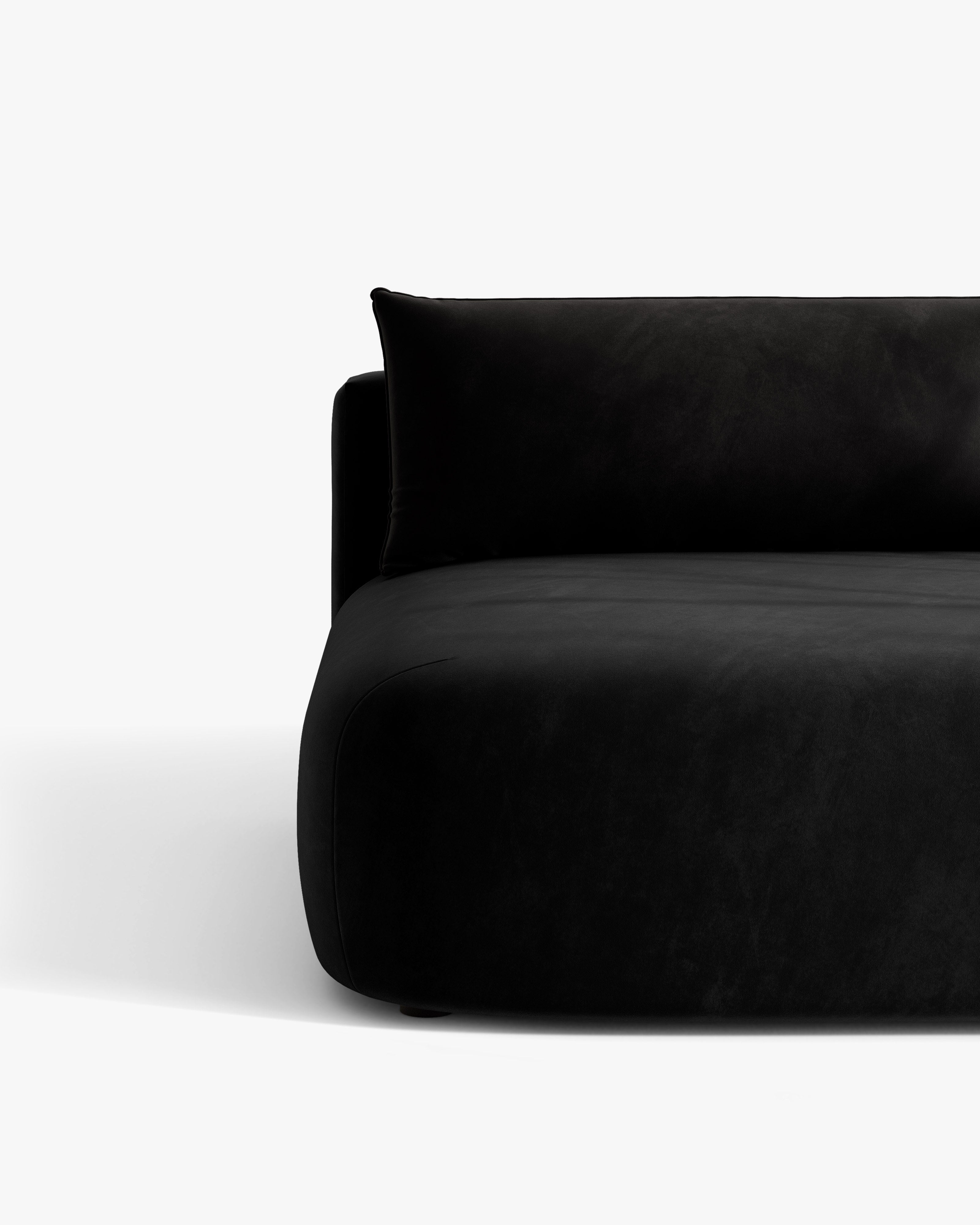 Sofa für 3 Personen aus Samt mit Schlaf-Funktion HENA in Schwarz
