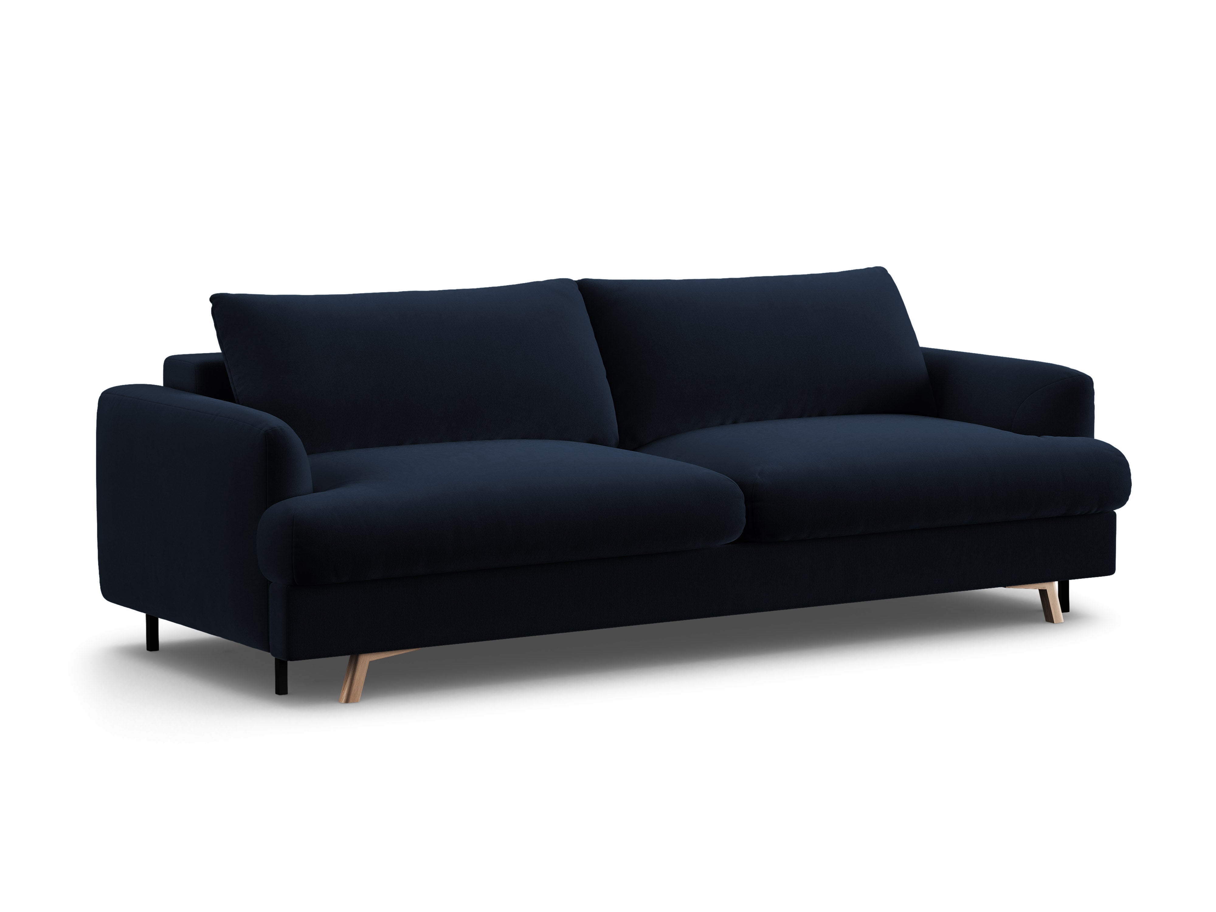 Velvet 3-Seater Sofa with Sleeping Function NAOMI Royal Blue