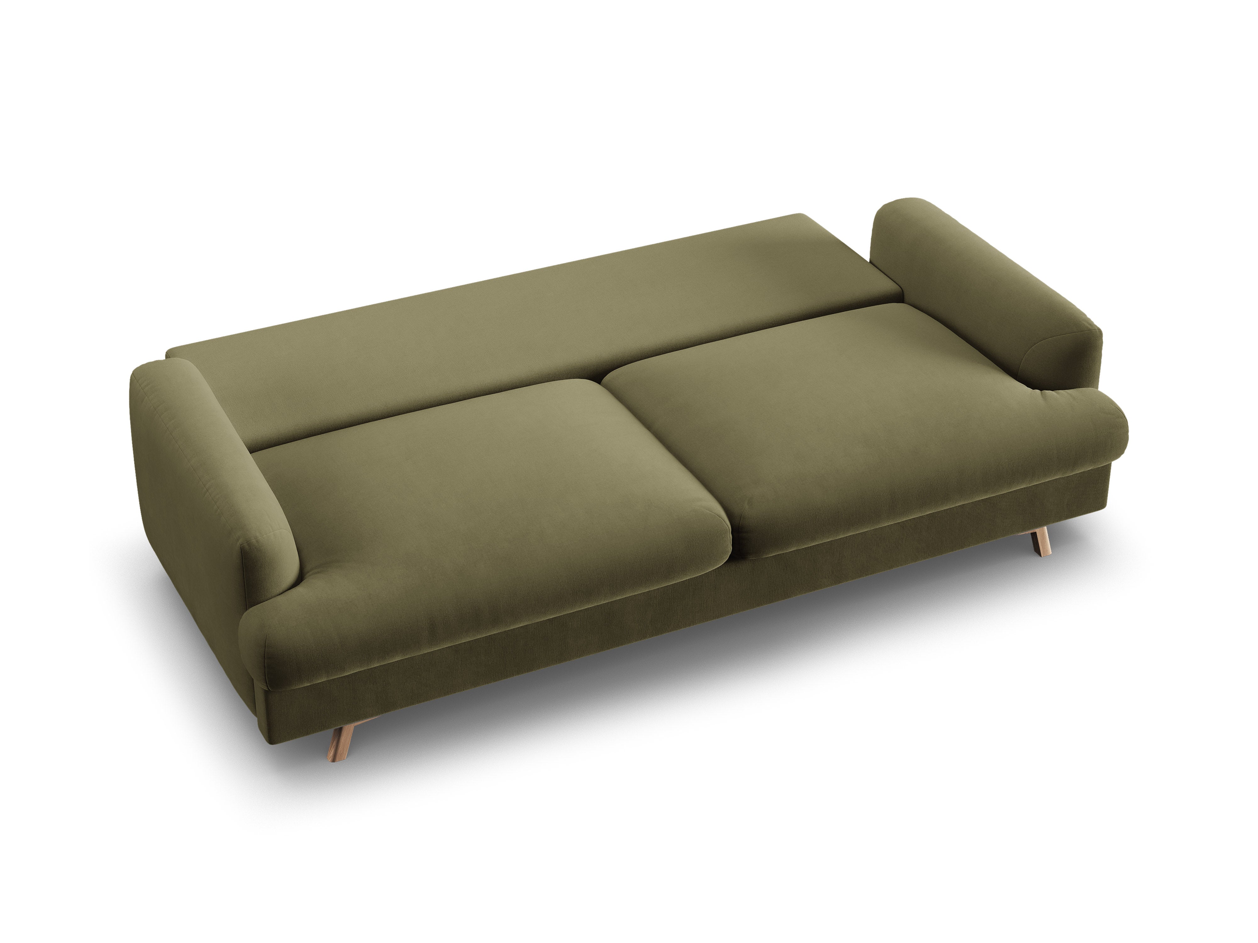 Sofa aus Samt für 3 Personen mit Schlaf-Funktion NAOMI grün