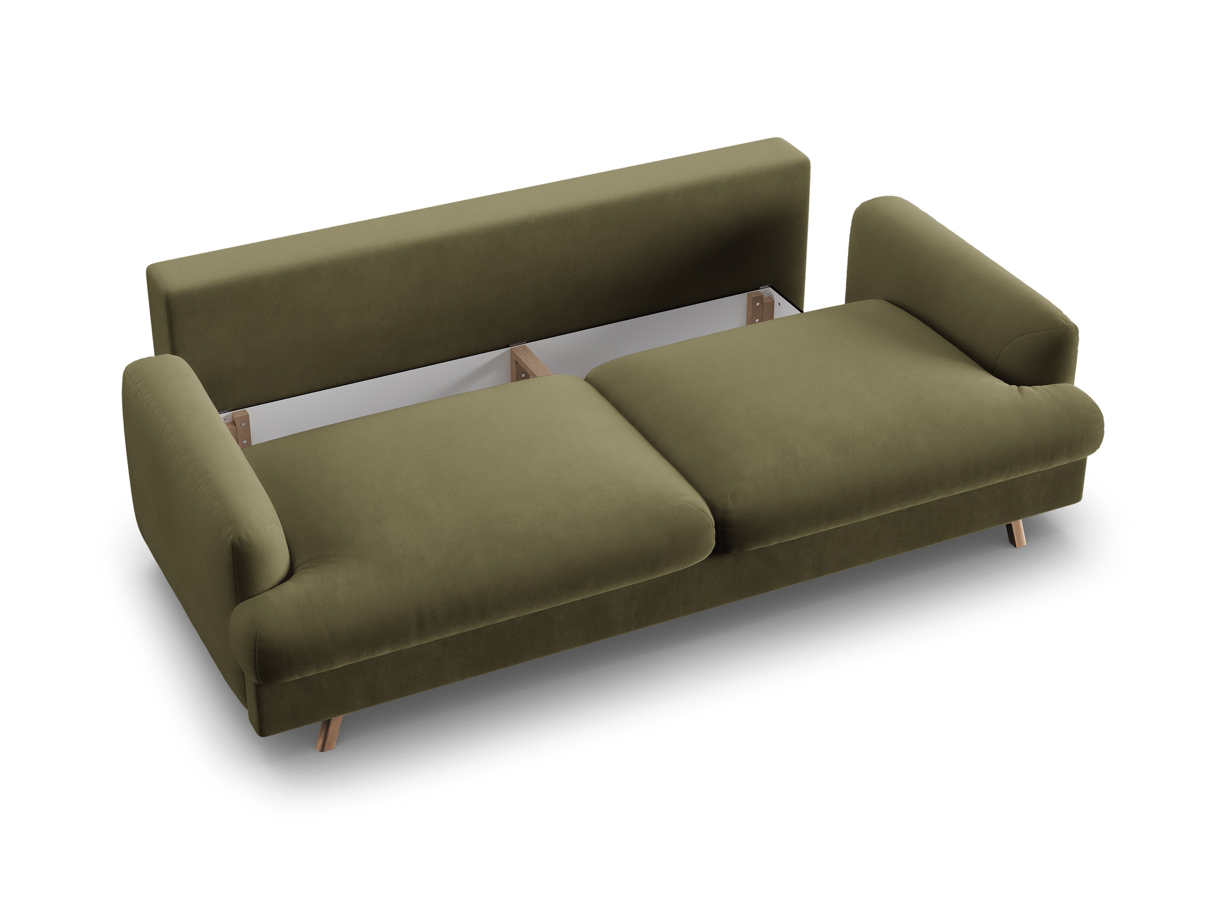 Sofa aus Samt für 3 Personen mit Schlaf-Funktion NAOMI grün