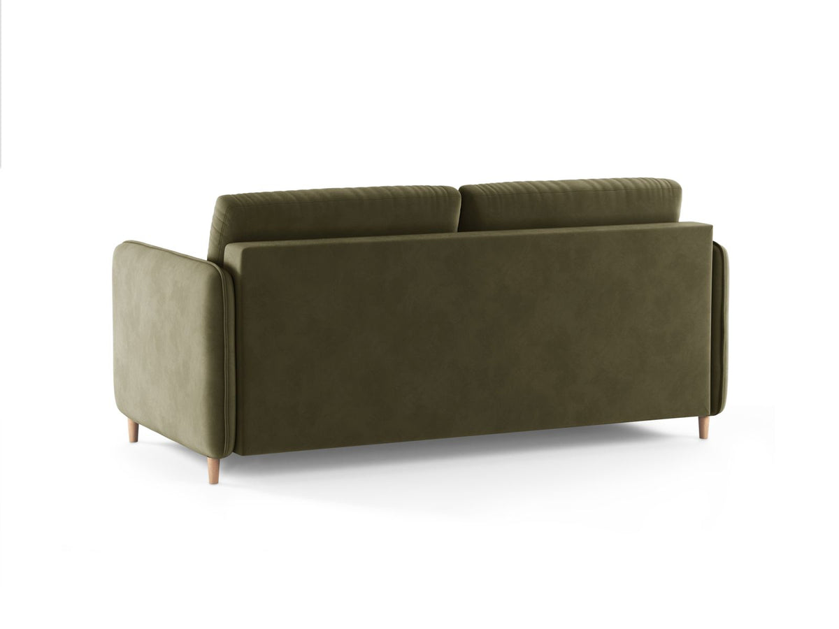Sofa aksamitna 3-osobowa z funkcją spania SIMO zielony – ujęcie 4