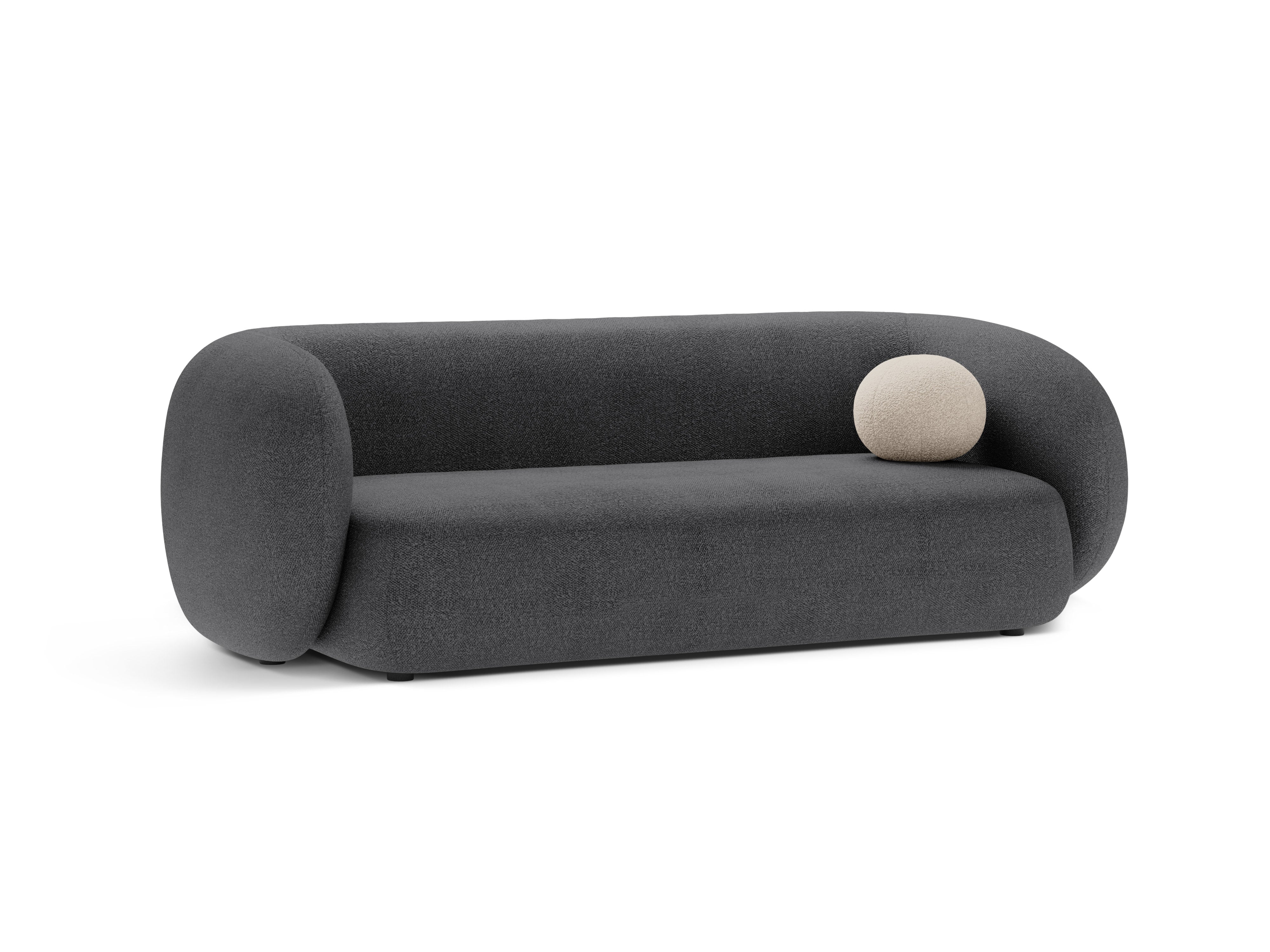 Sofa 3-osobowa KATE ciemnoszary boucle – Micadoni