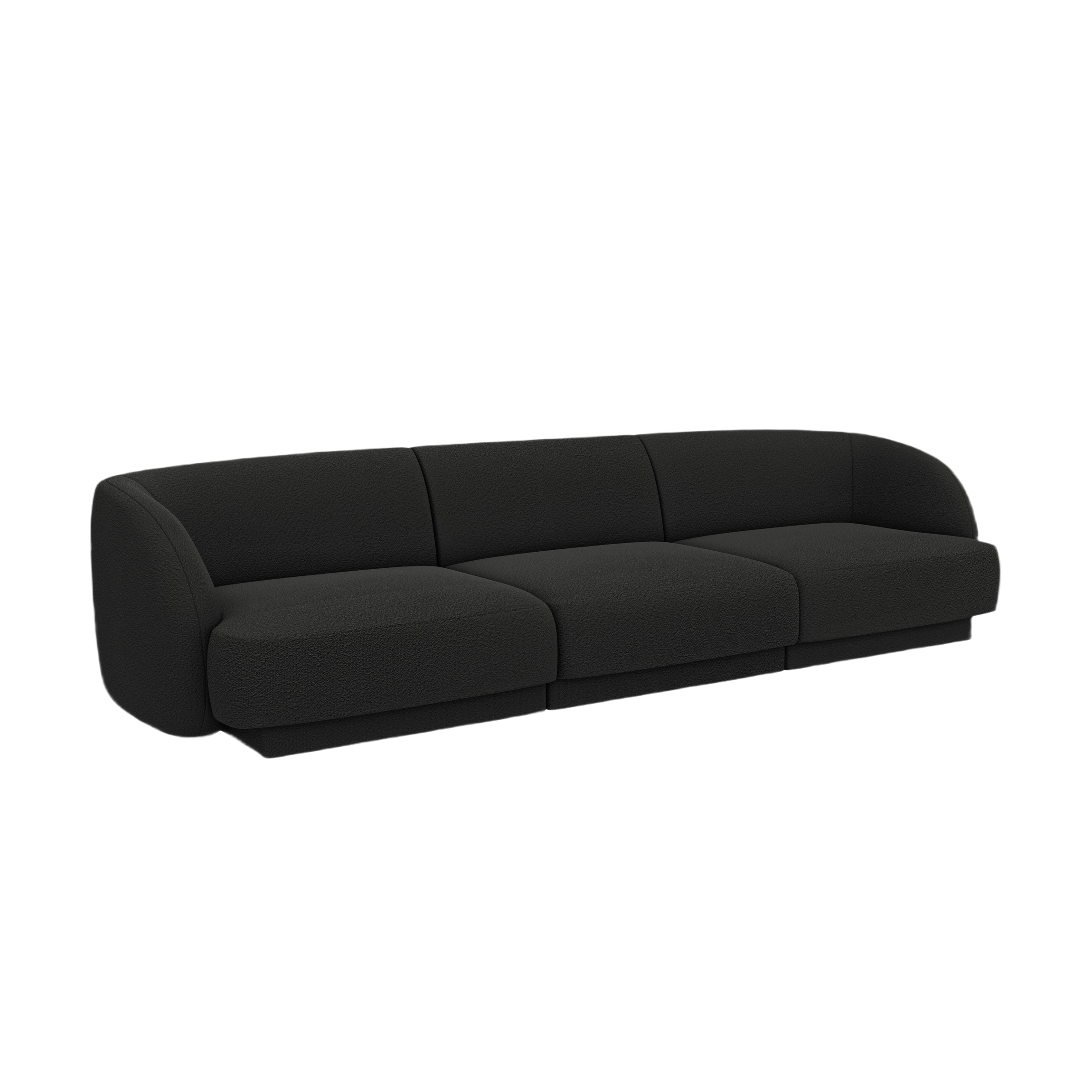 Sofa 3-Sitzer MILEY schwarzer Chenille