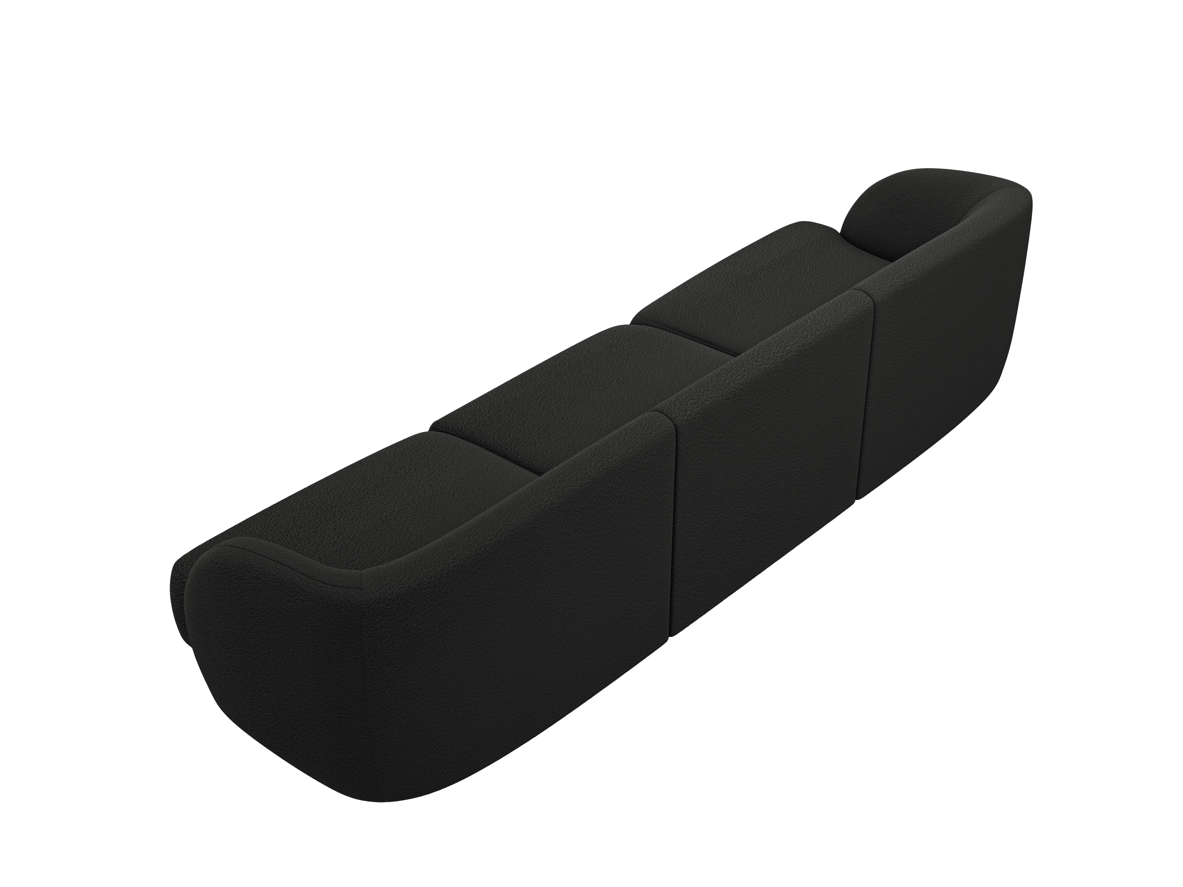 Sofa 3-Sitzer MILEY schwarzer Chenille
