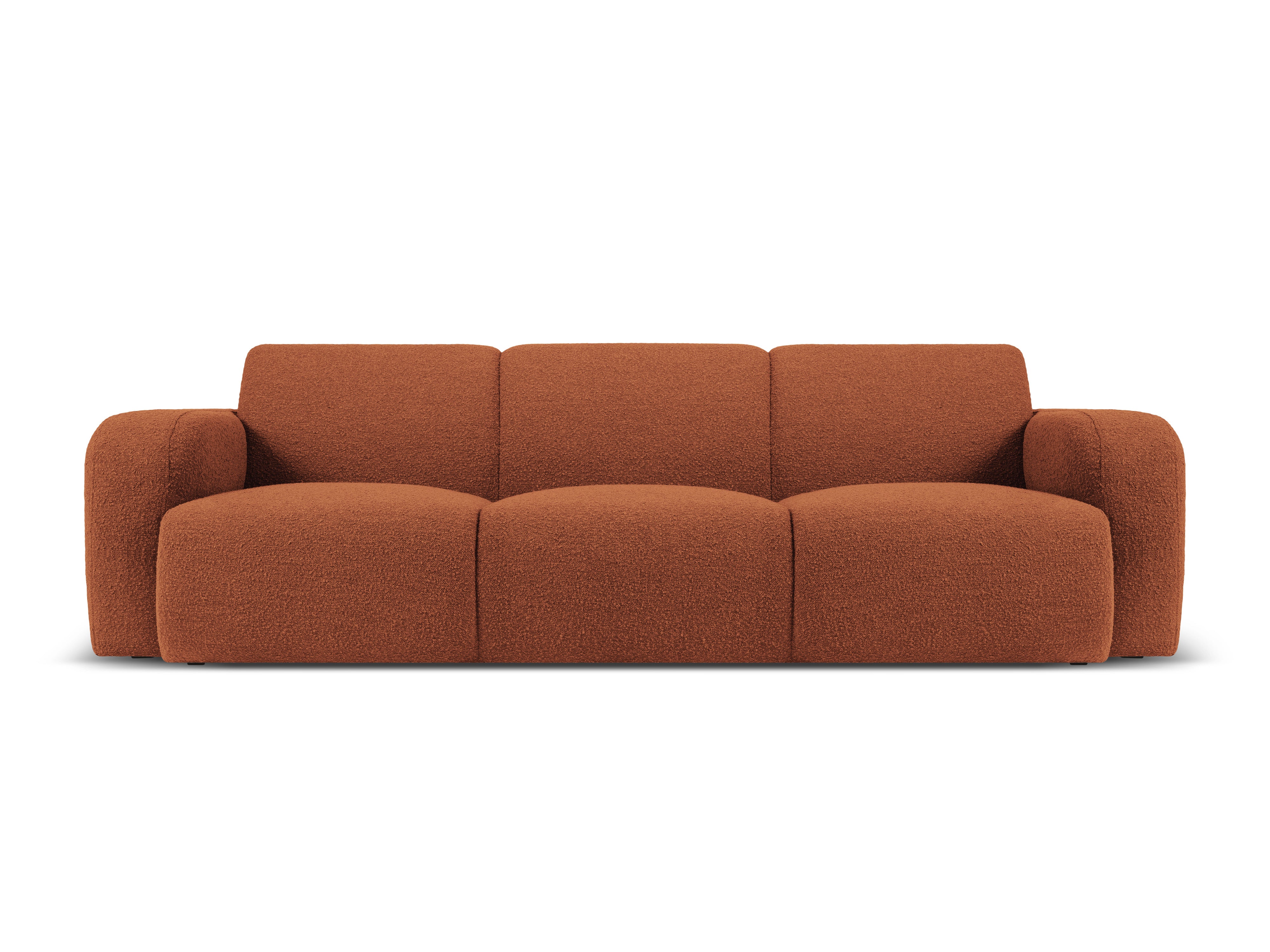 Sofa w tkaninie boucle 3-osobowa MOLINO terracotta Micadoni Eye on Design
