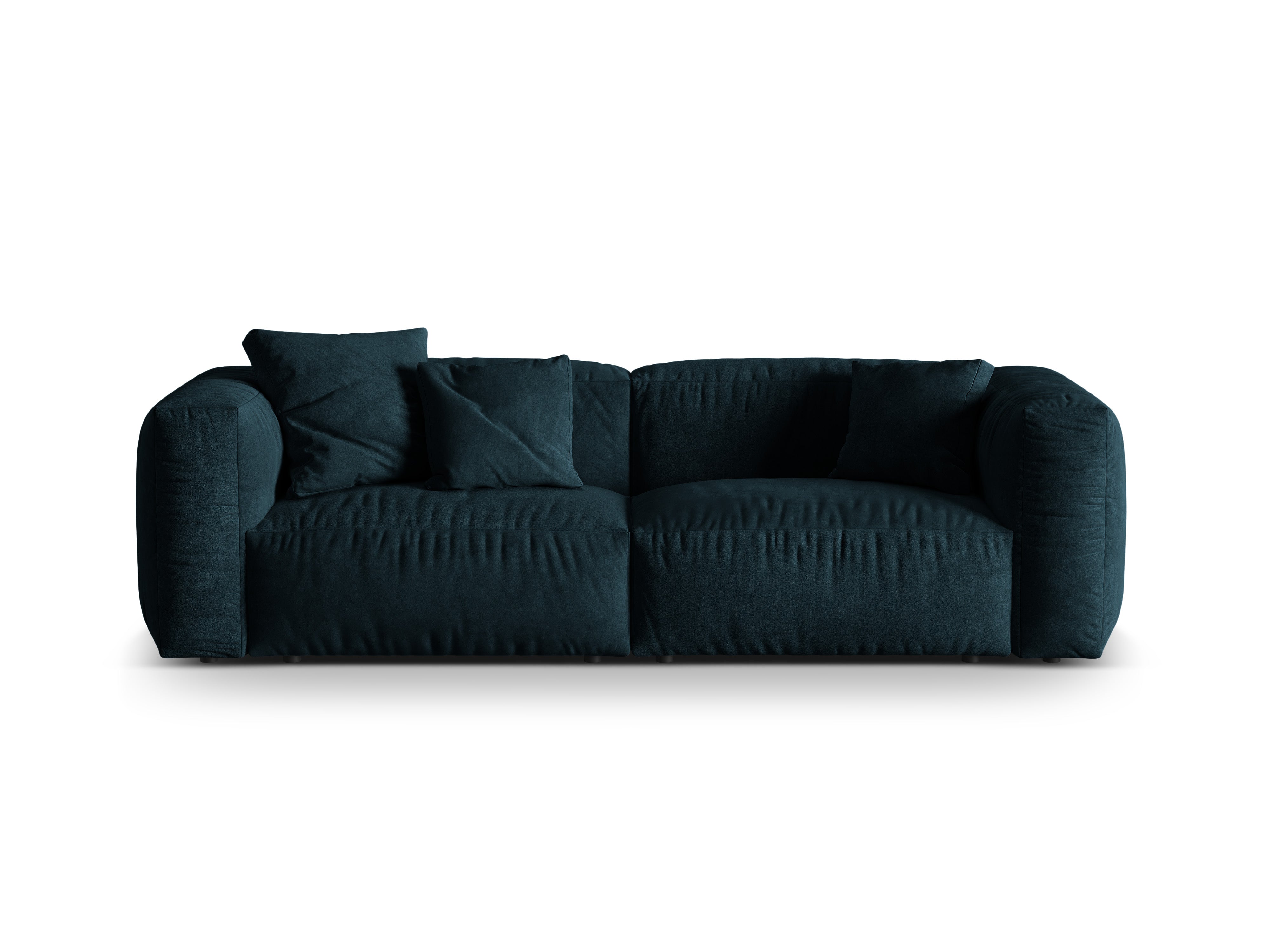 Martina 3-Sitzer Samtsofa Marine Blue Benzin
