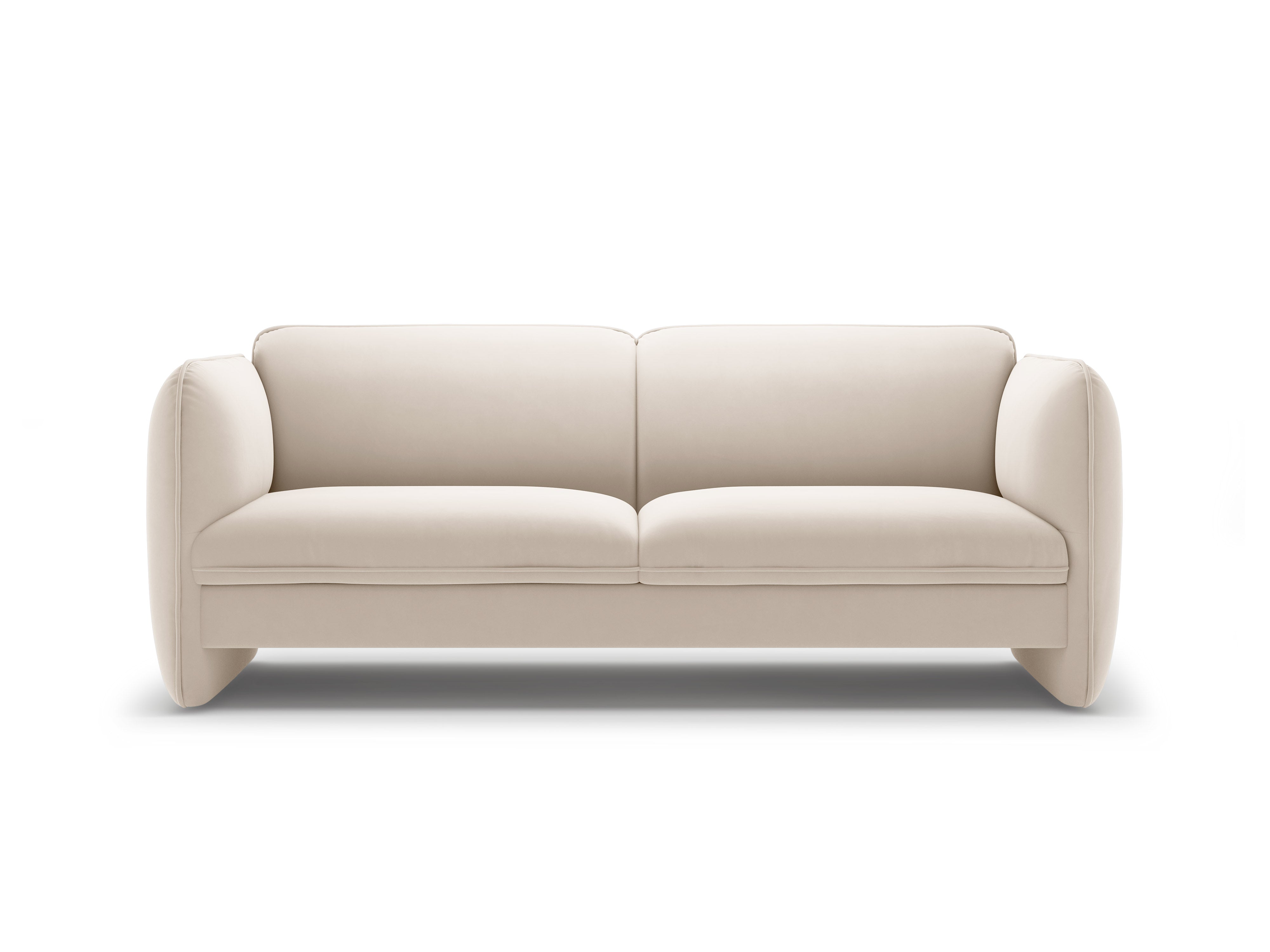 Sofa für 3 Personen aus Samt GEORGIA in Hellbeige