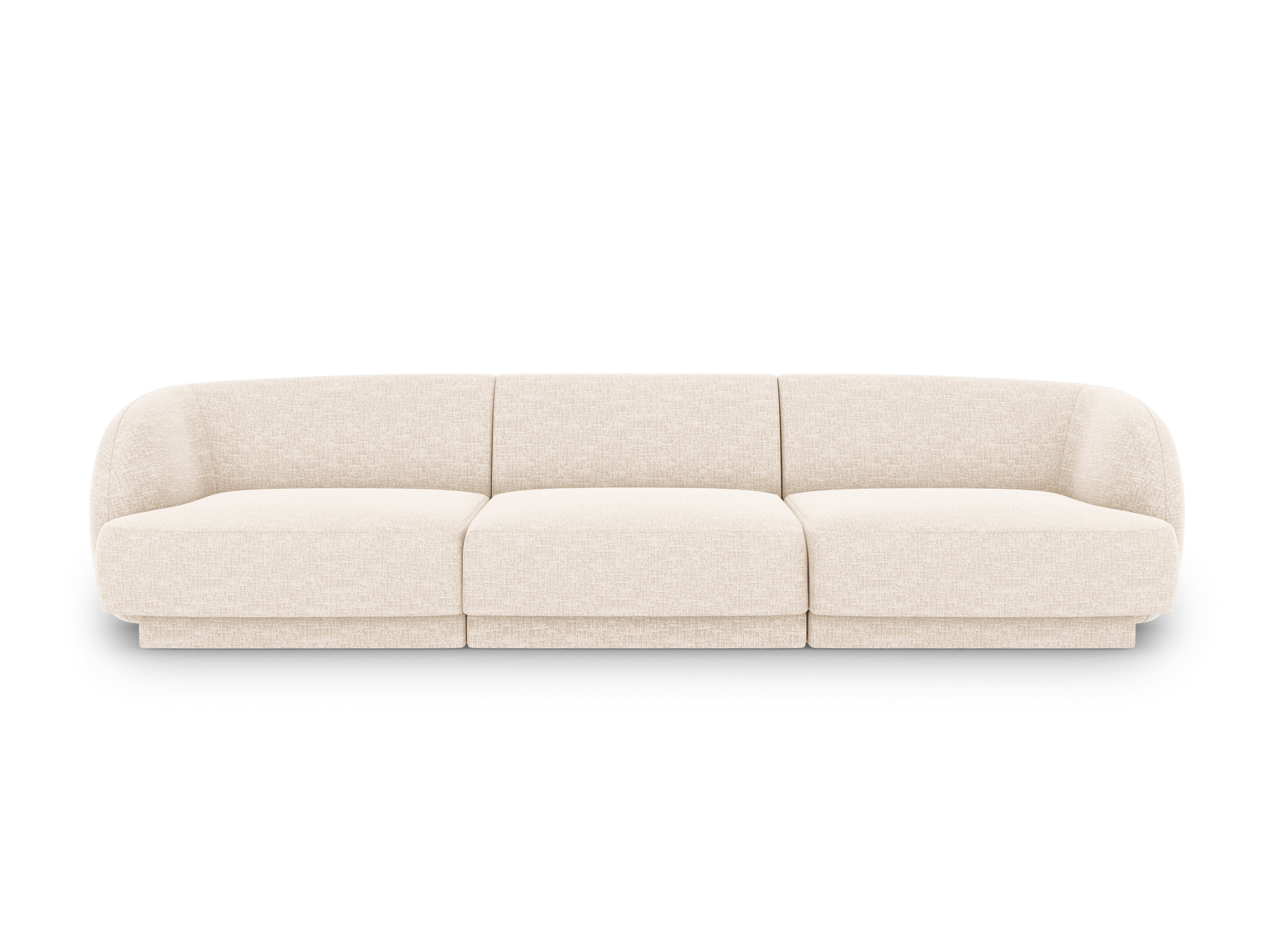 Sofa w tkaninie szenilowej 3-osobowa MILEY jasnobeżowy Micadoni Eye on Design