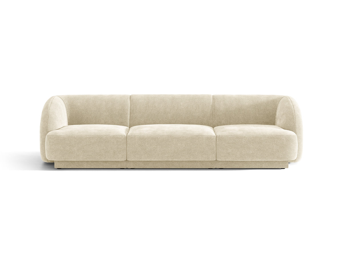 Sofa 3-osobowa MILEY jasnobeżowy szenil jedwabisty – Micadoni