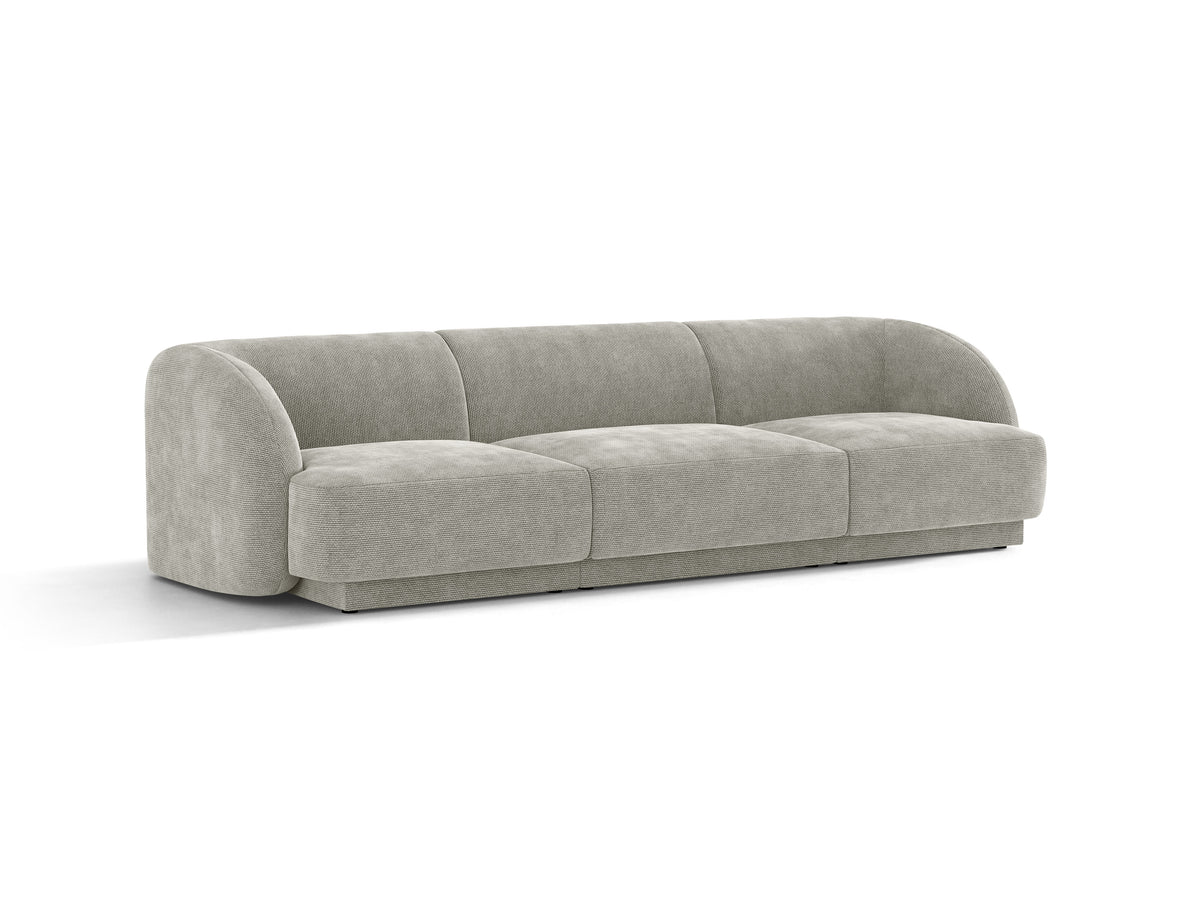 Sofa 3-osobowa MILEY jasnoszary szenil jedwabisty do salonu