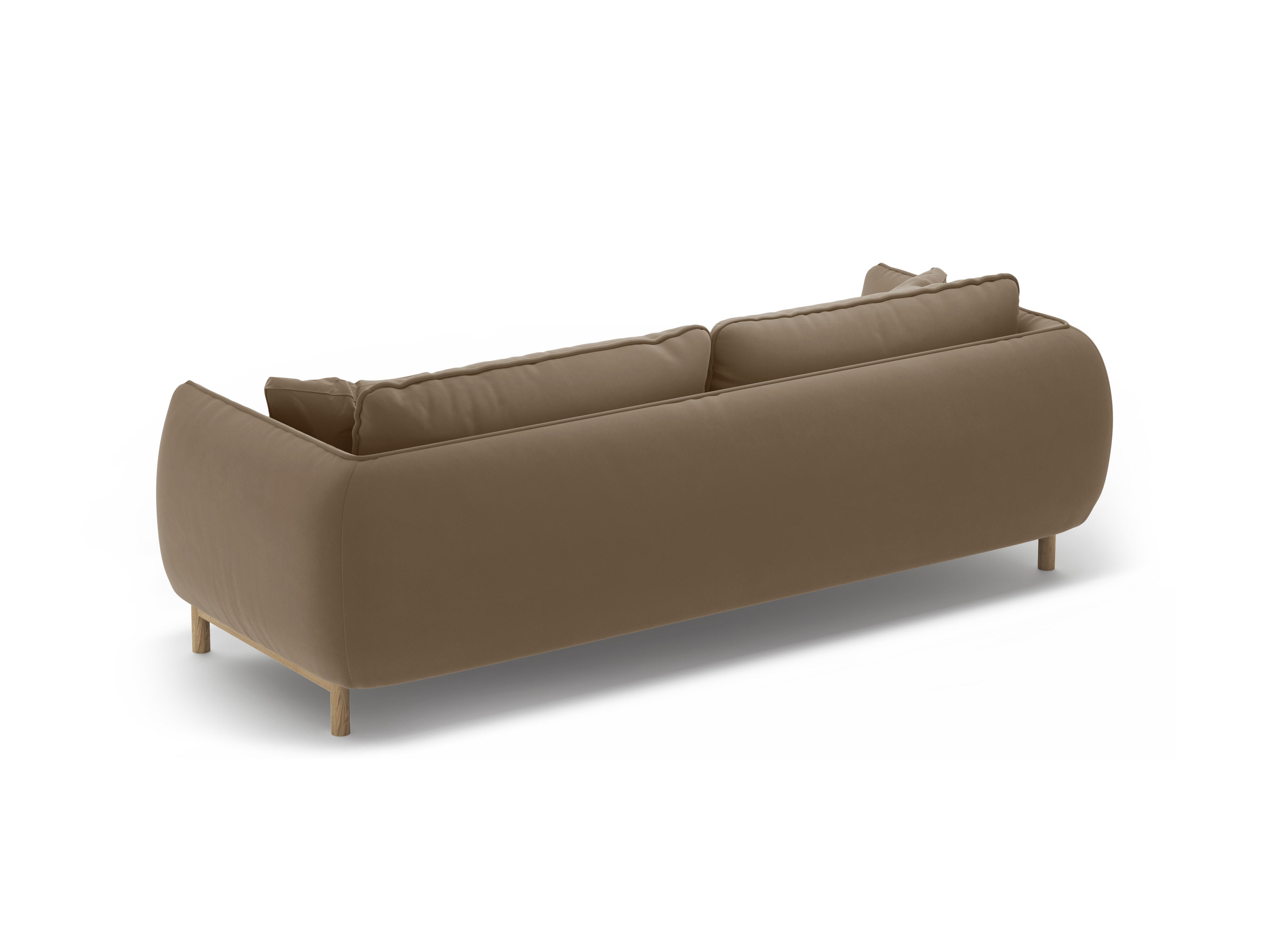 Sofa aus Samt 3-sitzig ADA hellbraun