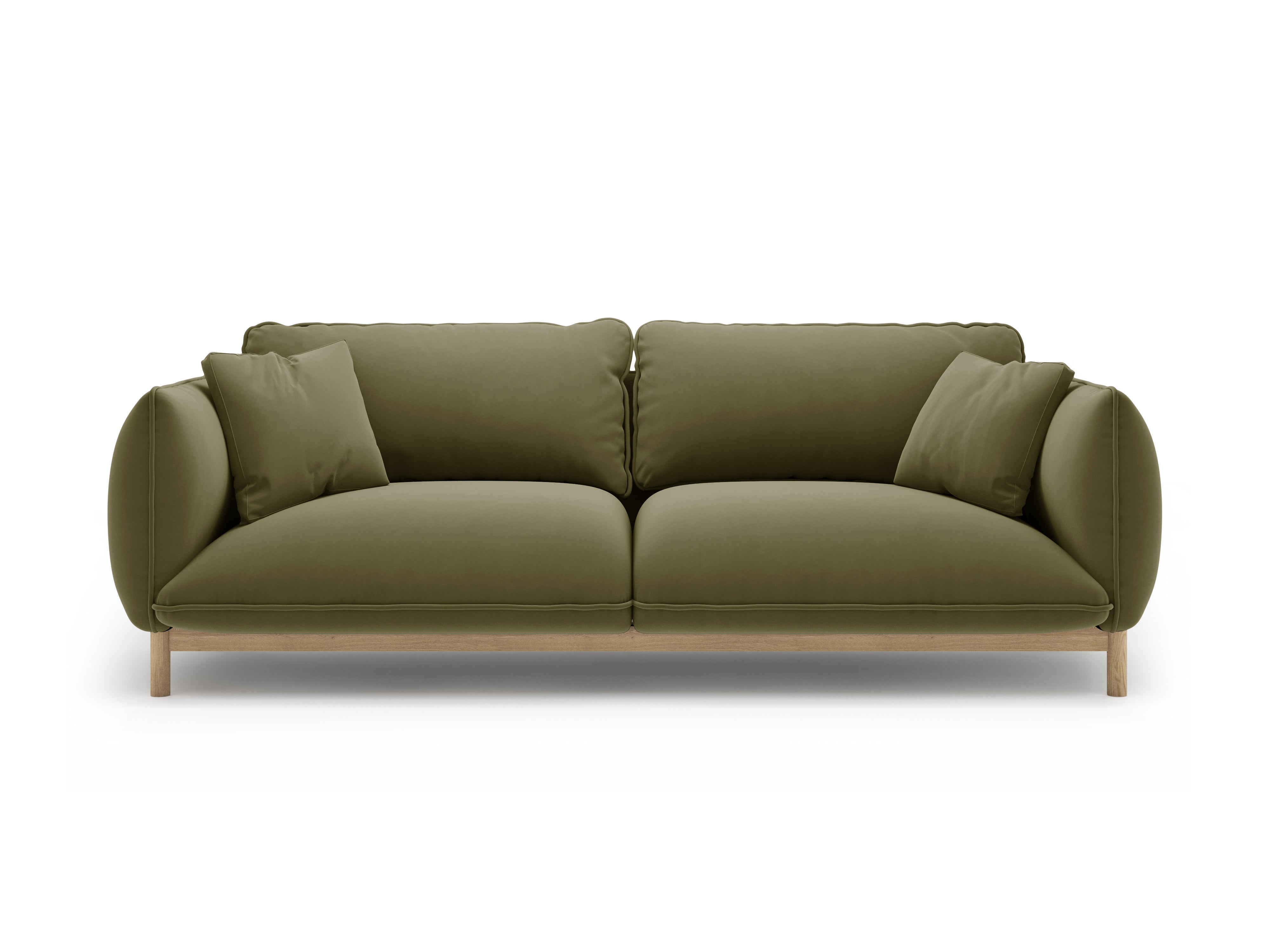 Sofa aus Samt 3-sitzig ADA hellgrün