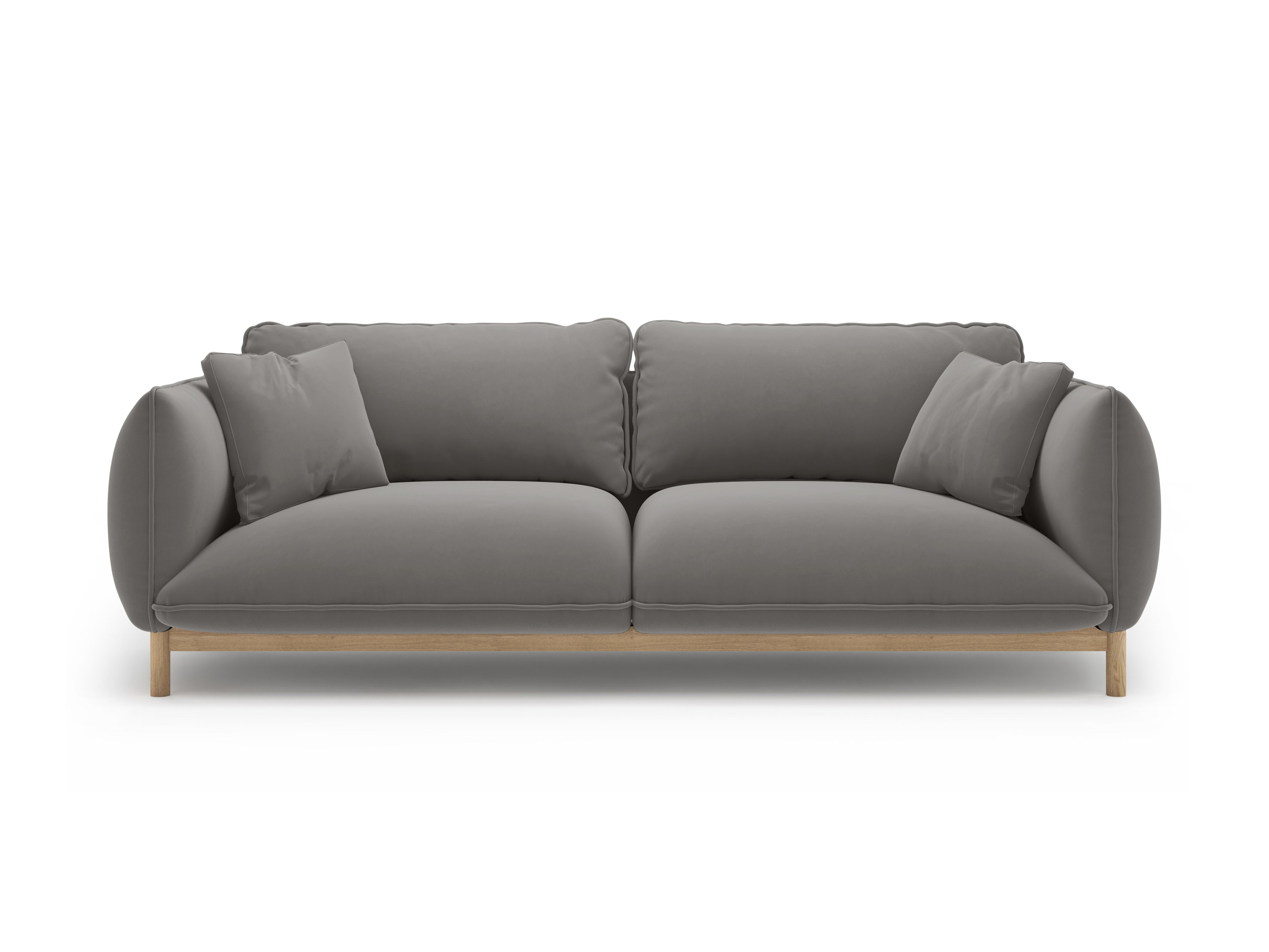 Sofa aus Samt 3-sitzig ADA grau
