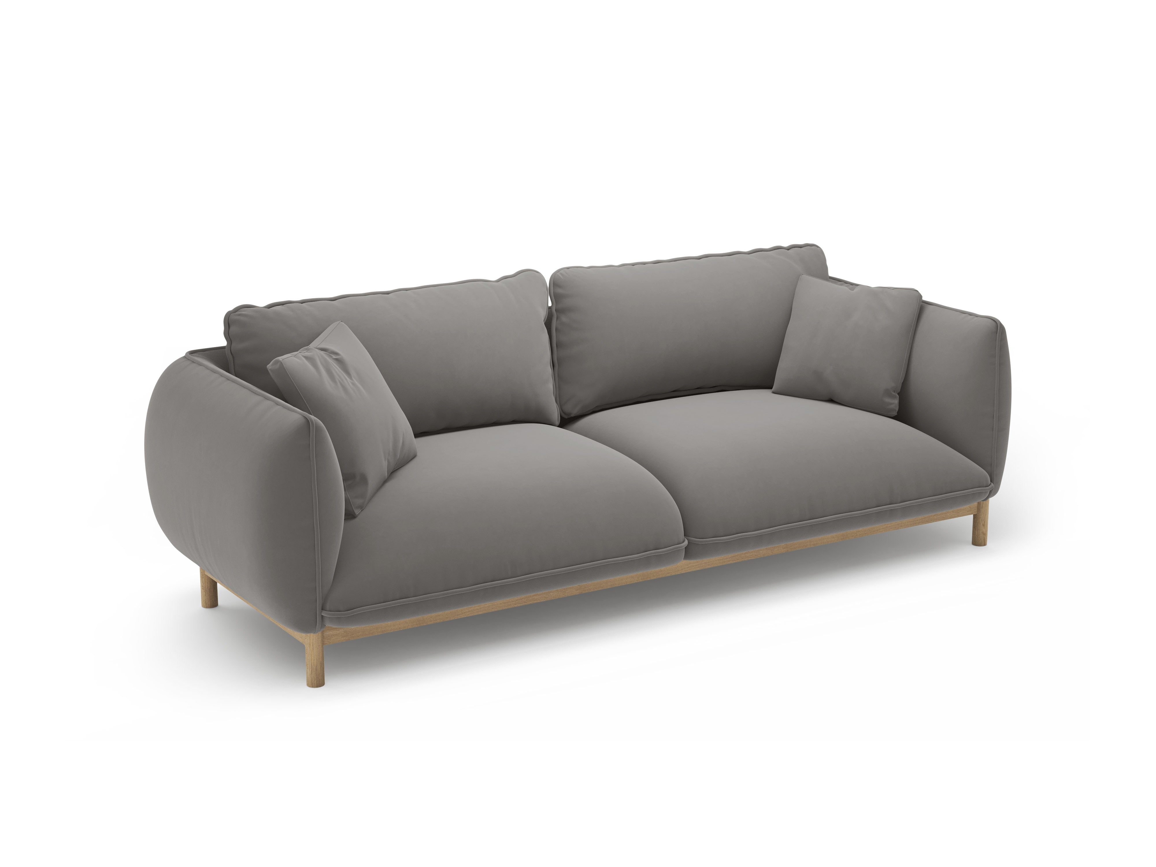 Sofa aus Samt 3-sitzig ADA grau