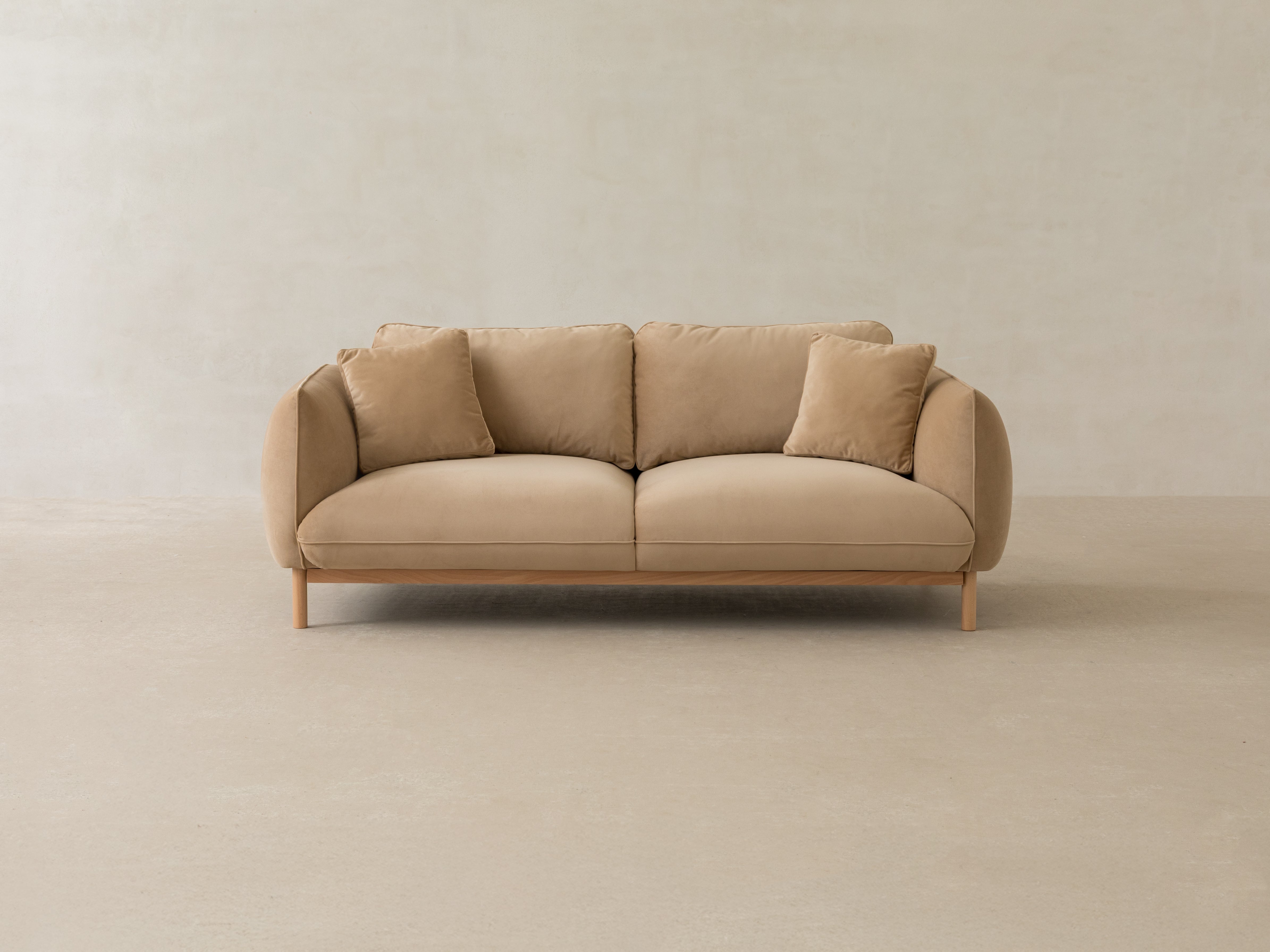 ADA sand velvet 4-seater sofa