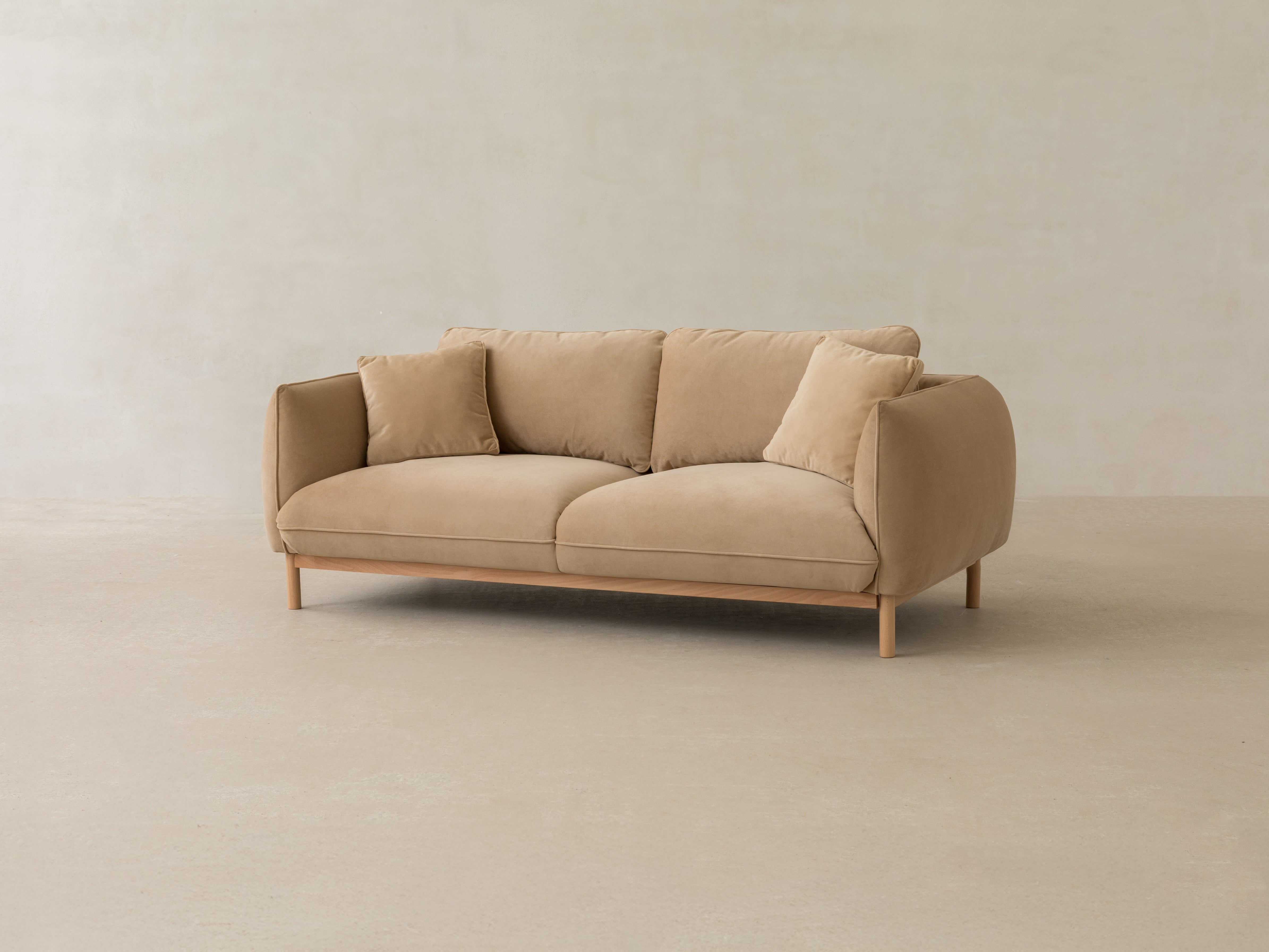 ADA sand velvet 4-seater sofa