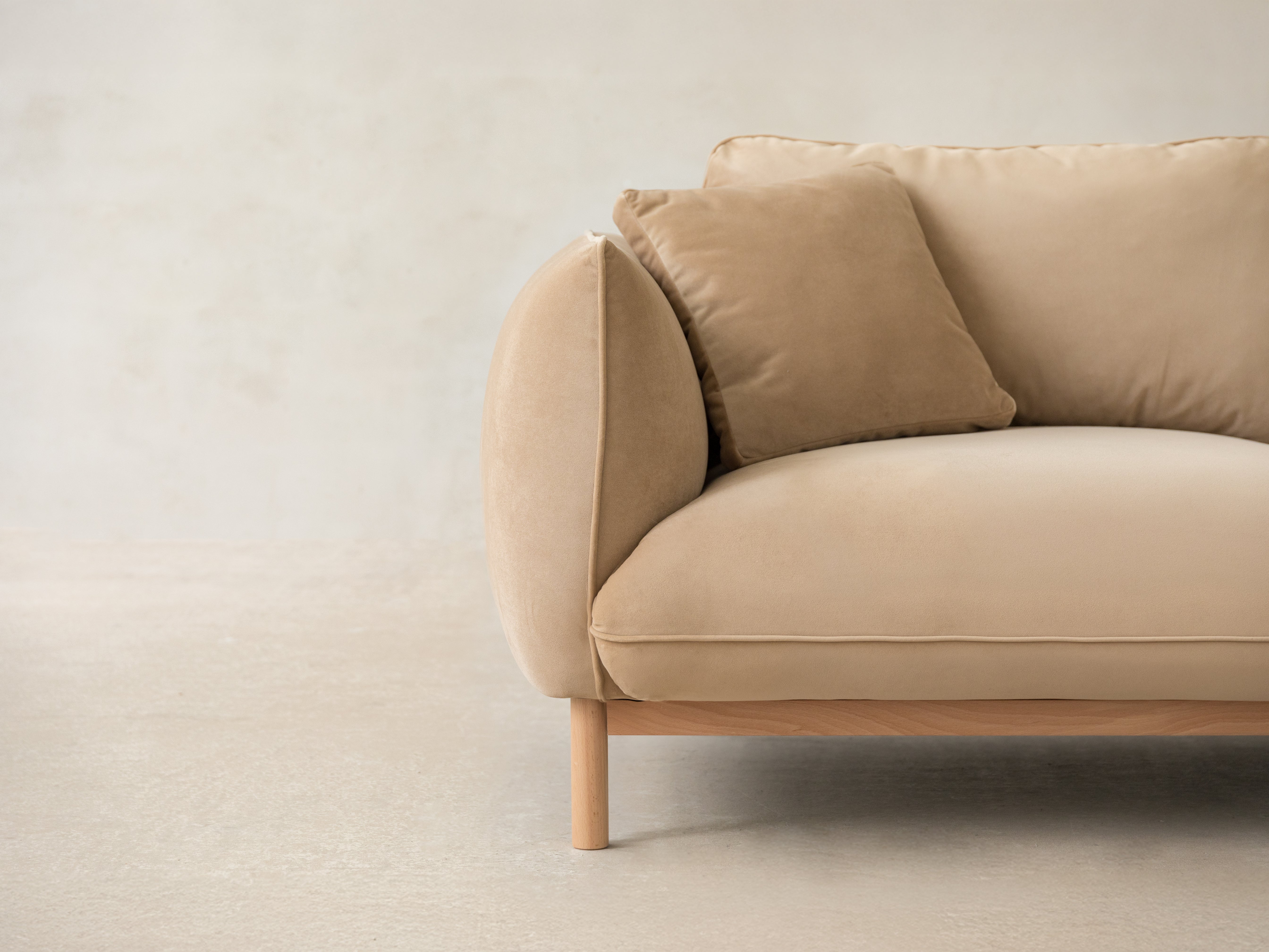 ADA sand velvet 4-seater sofa