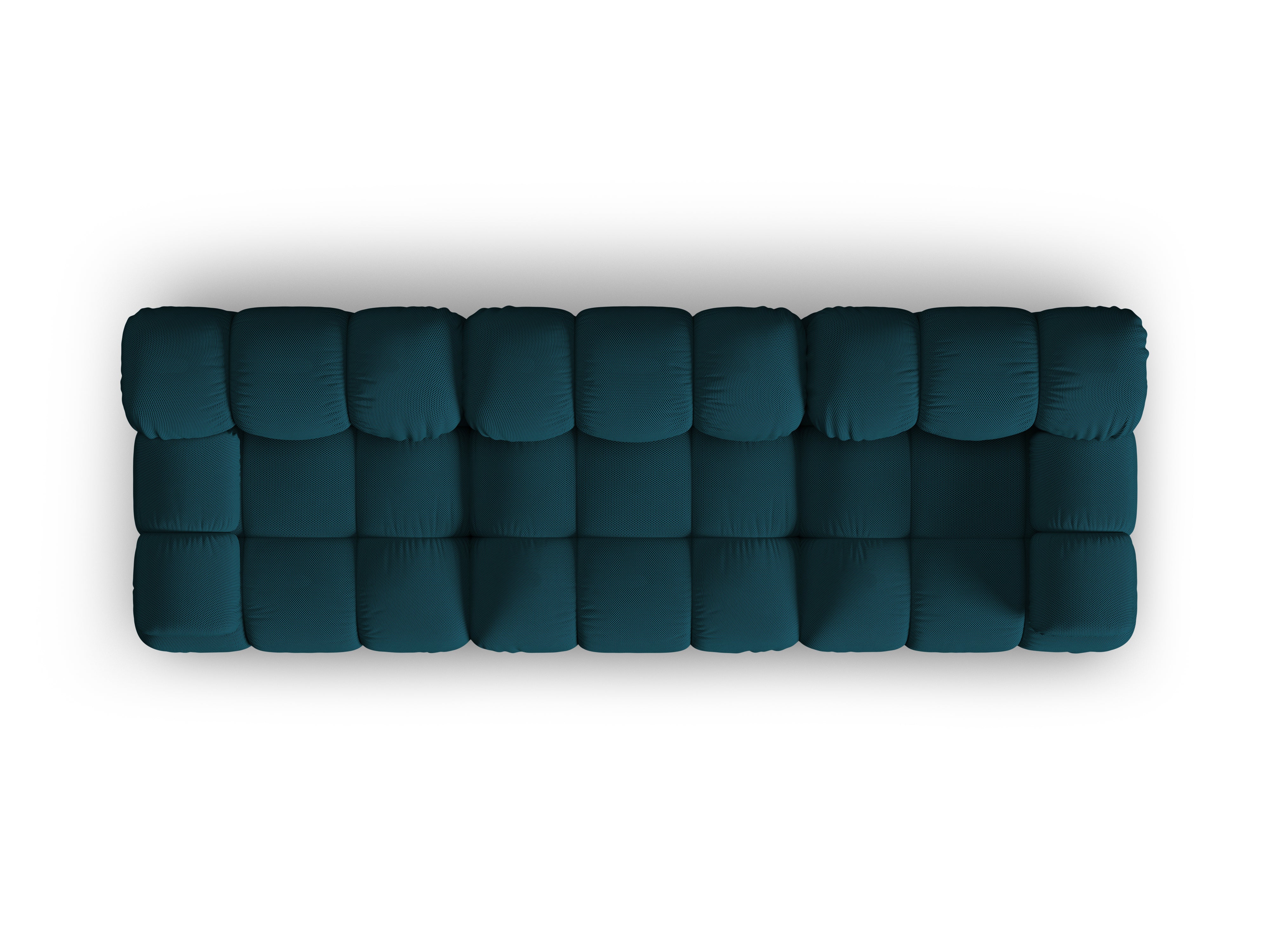 Modulares 3-Sitzer-Sofa BELLIS in Meeresfarbe mit 3D-Stoff