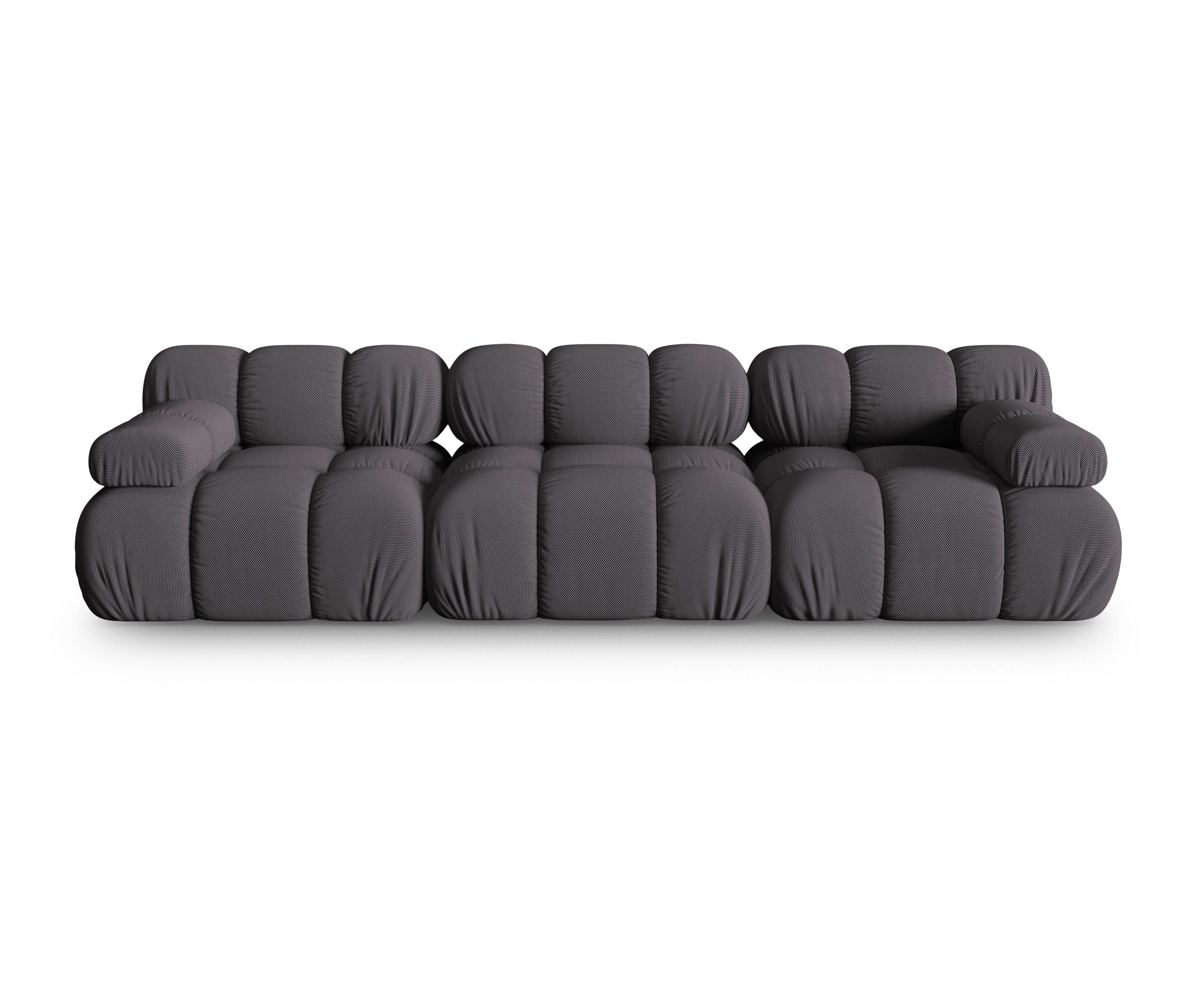 Modulares 3-Sitzer-Sofa BELLIS in Dunkelgrau mit 3D-Stoff