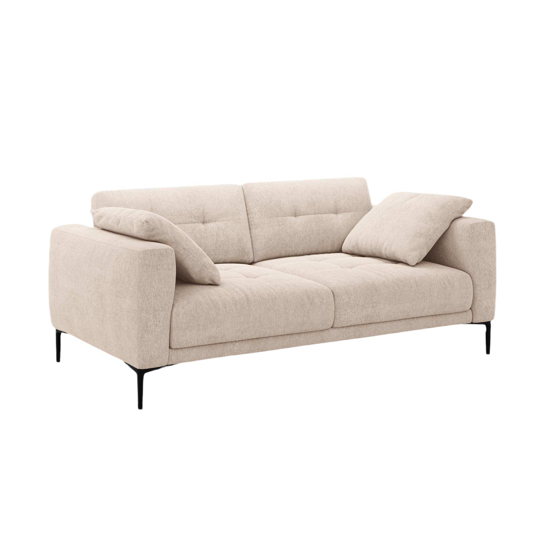 Sofa 3-Sitzer BEMY sandfarbener Chenille