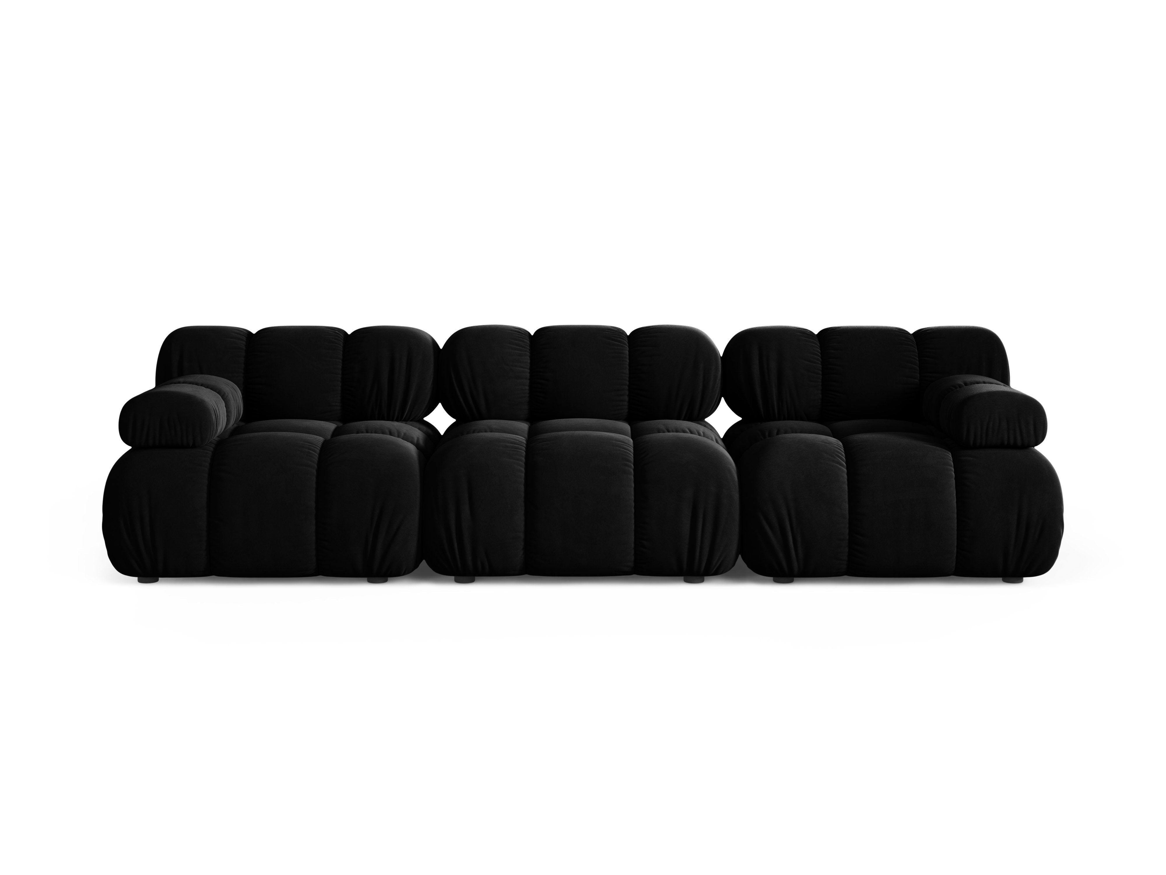 Modulares 3-Sitzer-Sofa BELLIS aus schwarzem Samt