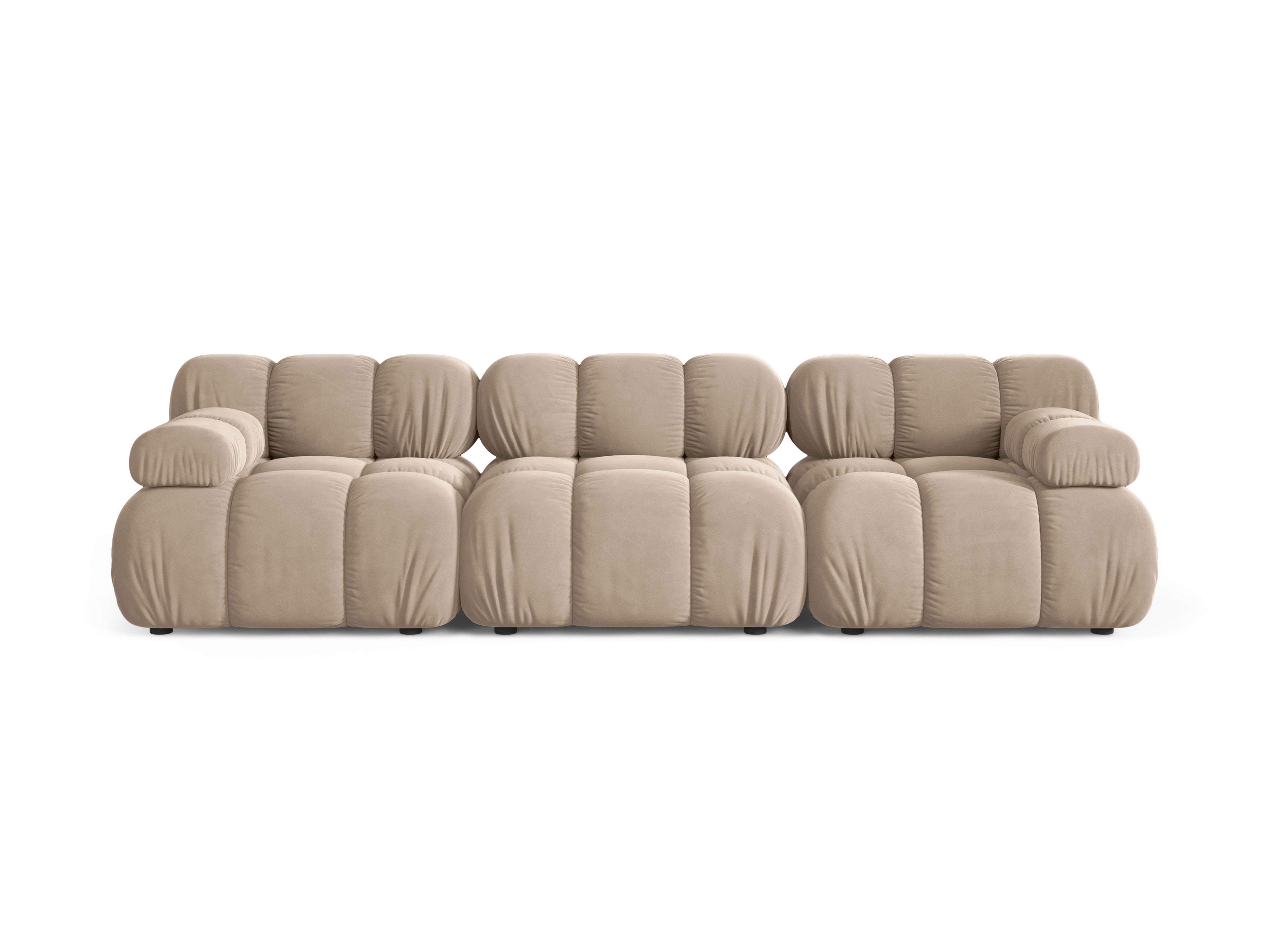 Modulares 3-Sitzer-Sofa BELLIS in beigem Velours