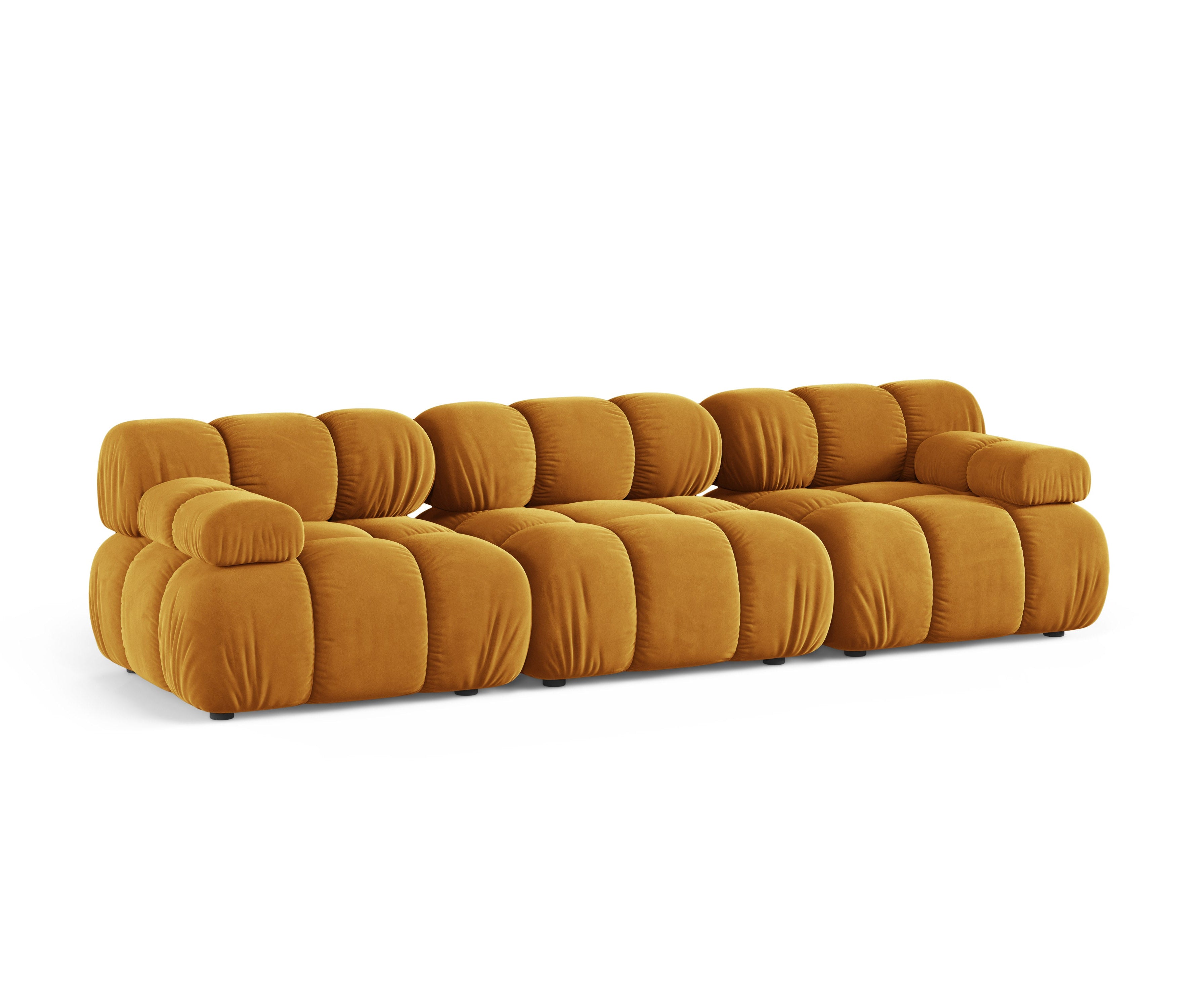 Modulares 3-Sitzer-Sofa BELLIS in senfgelbem Samt