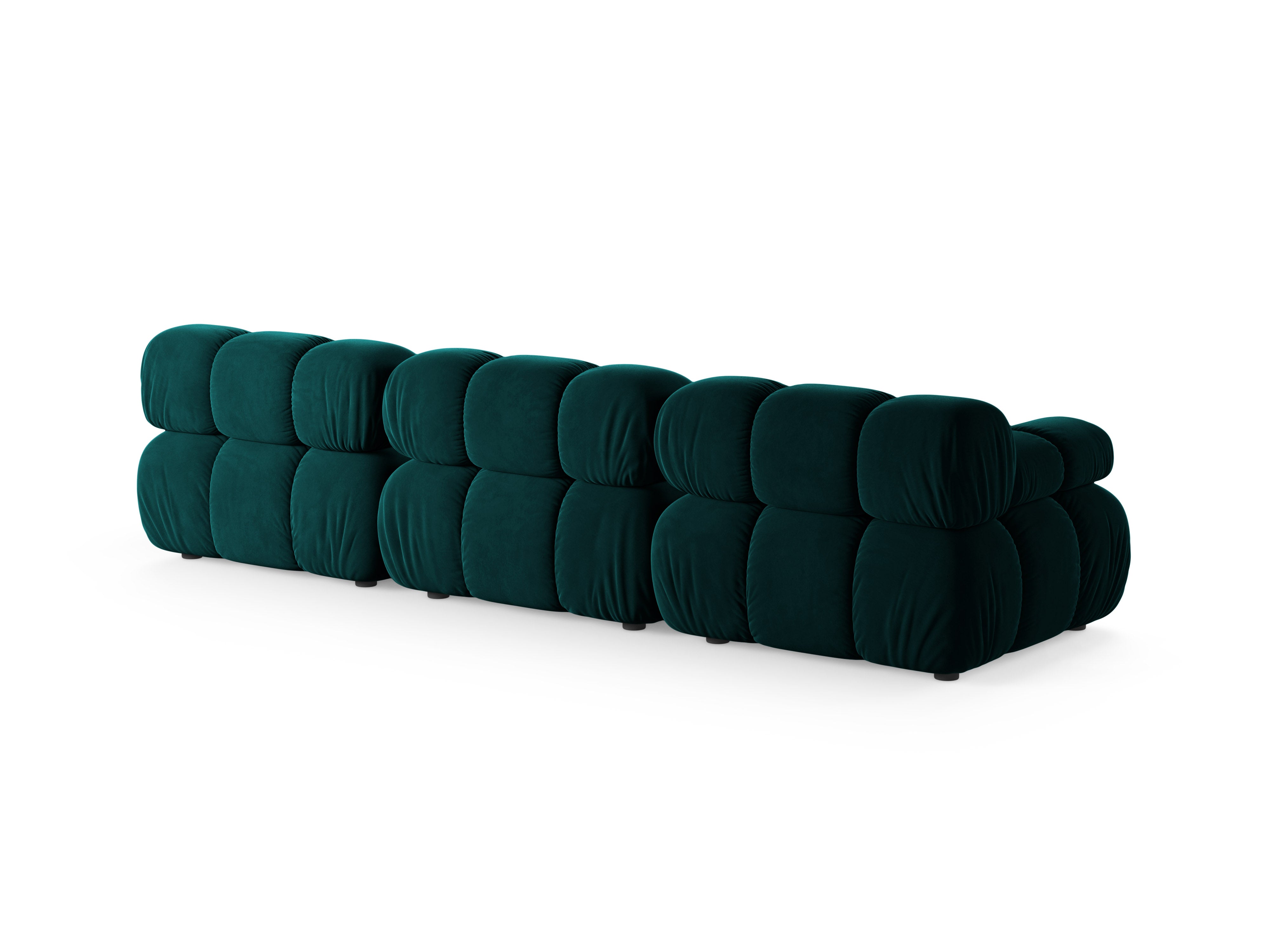 Modulares 3-Sitzer-Sofa BELLIS in tiefem Petrol-Velours