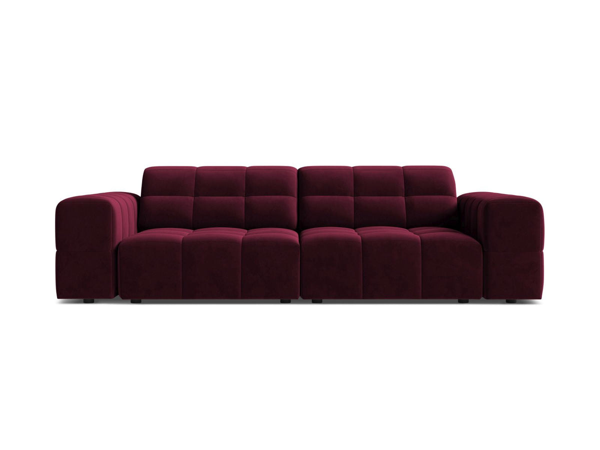Sofa aksamitna 3-osobowa JENNIFER bordowy Venus – Micadoni