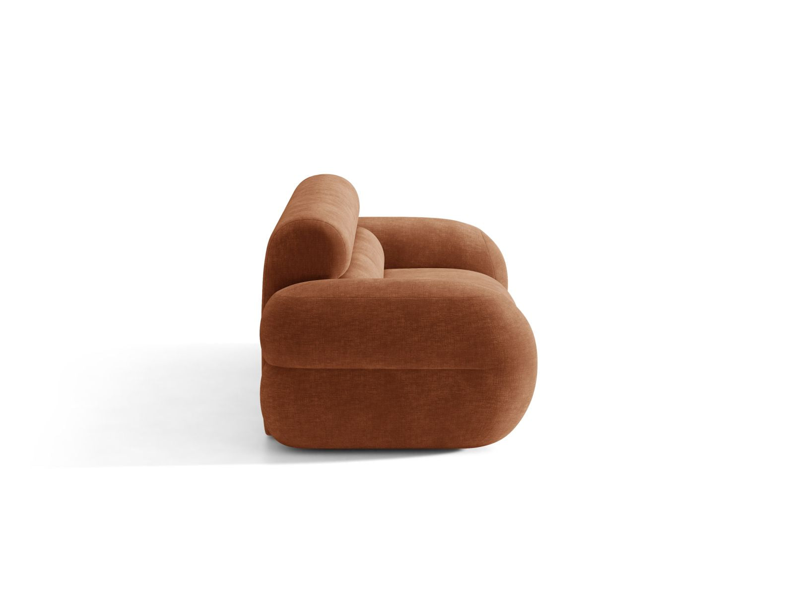 Sofa für 3 Personen NEO in ziegelrotem Chenille