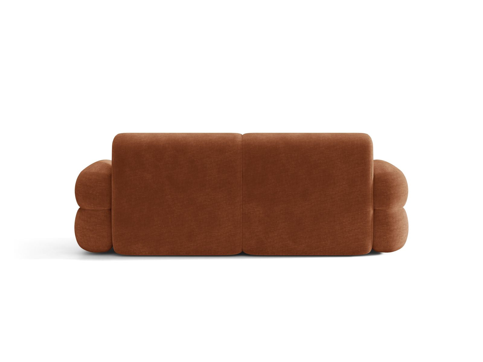 Sofa für 3 Personen NEO in ziegelrotem Chenille